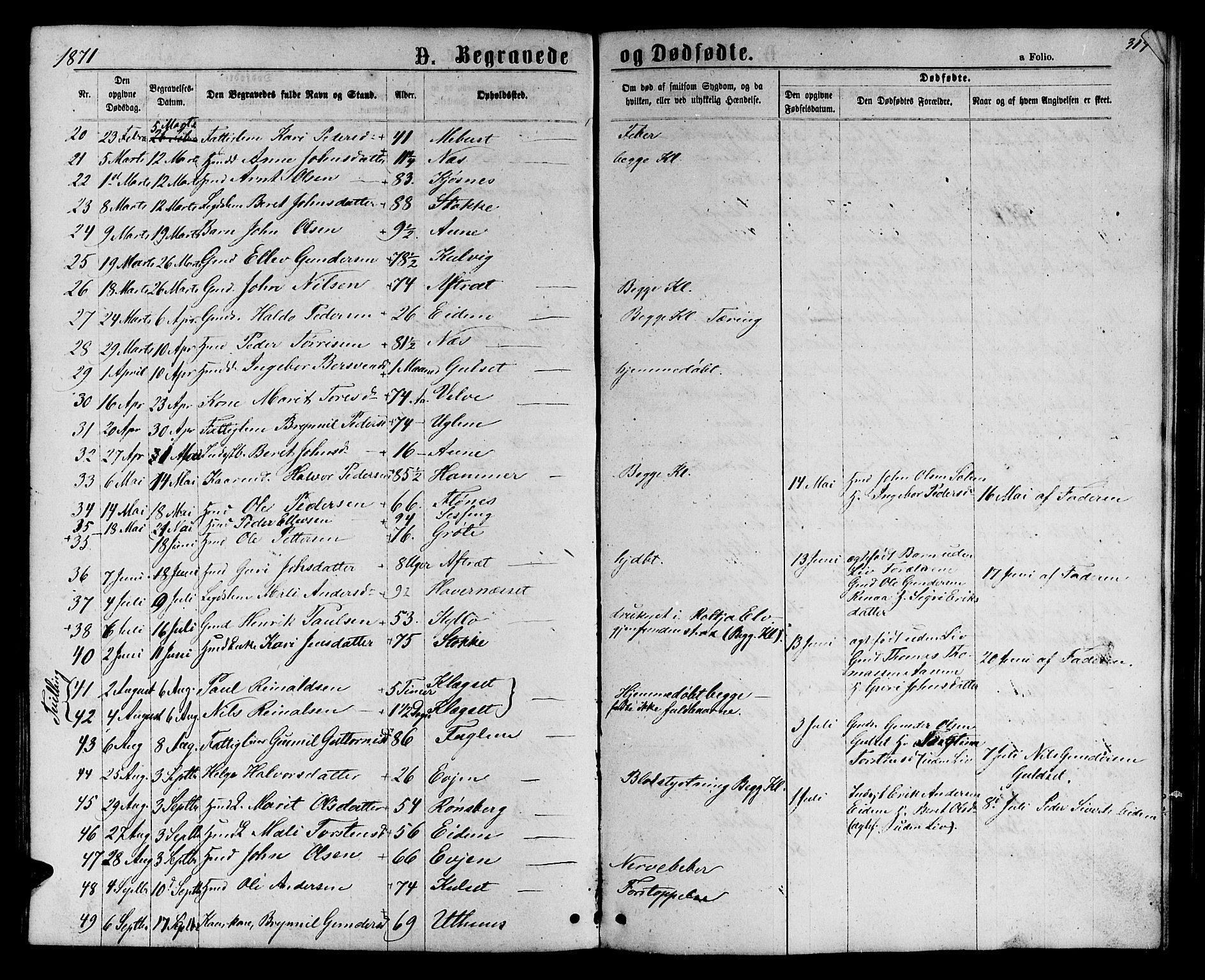 Ministerialprotokoller, klokkerbøker og fødselsregistre - Sør-Trøndelag, SAT/A-1456/695/L1156: Parish register (copy) no. 695C07, 1869-1888, p. 314