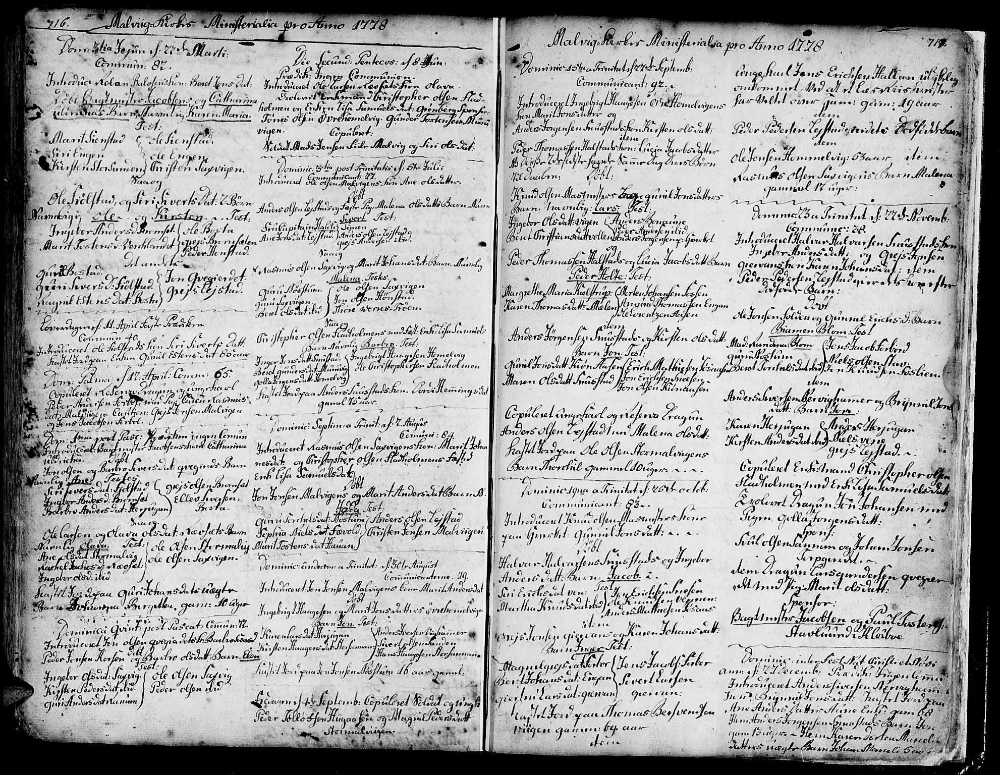 Ministerialprotokoller, klokkerbøker og fødselsregistre - Sør-Trøndelag, SAT/A-1456/606/L0277: Parish register (official) no. 606A01 /3, 1727-1780, p. 716-717