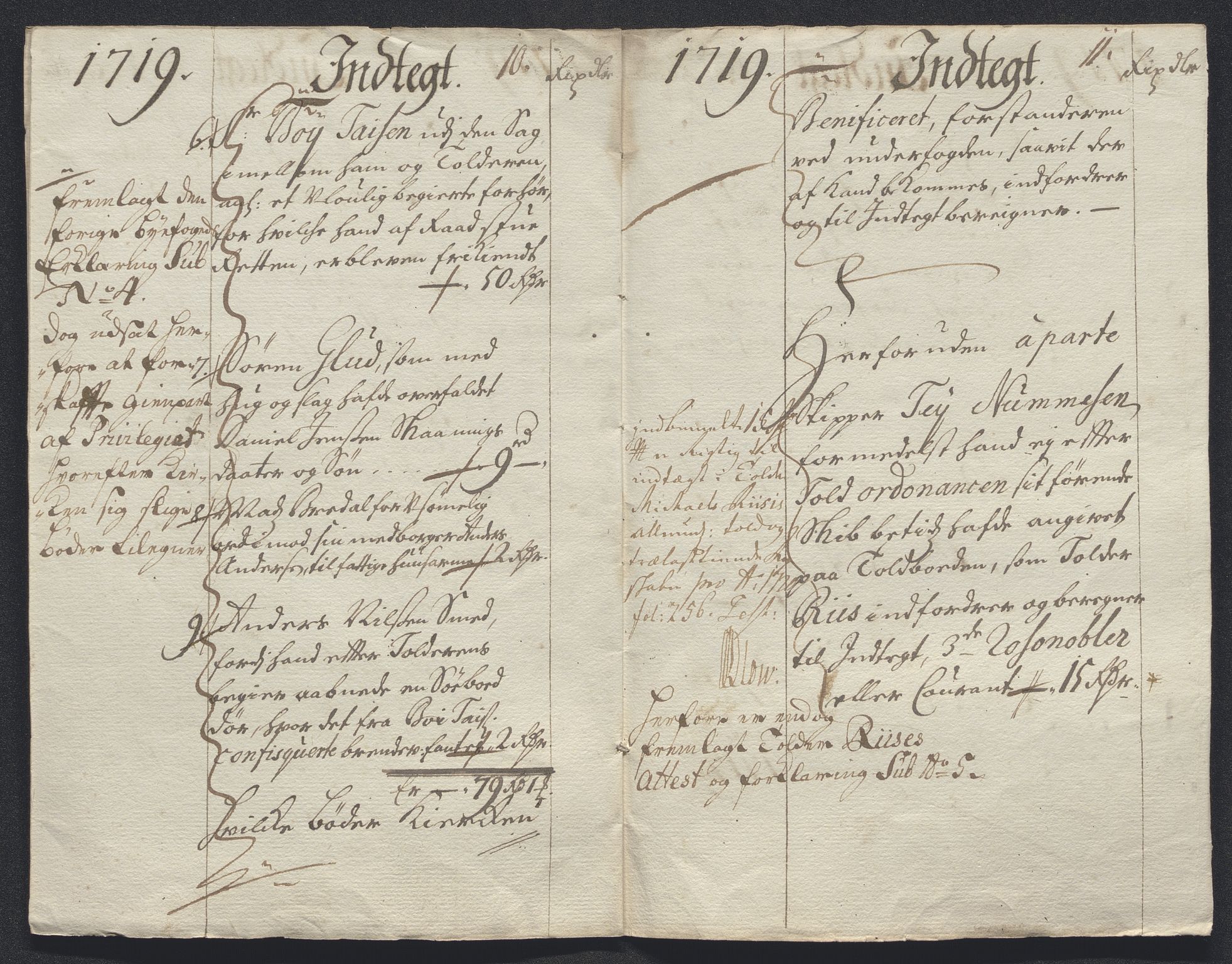 Rentekammeret inntil 1814, Reviderte regnskaper, Byregnskaper, AV/RA-EA-4066/R/Rm/L0286: [M19] Sikt og sakefall, 1719-1727, p. 9