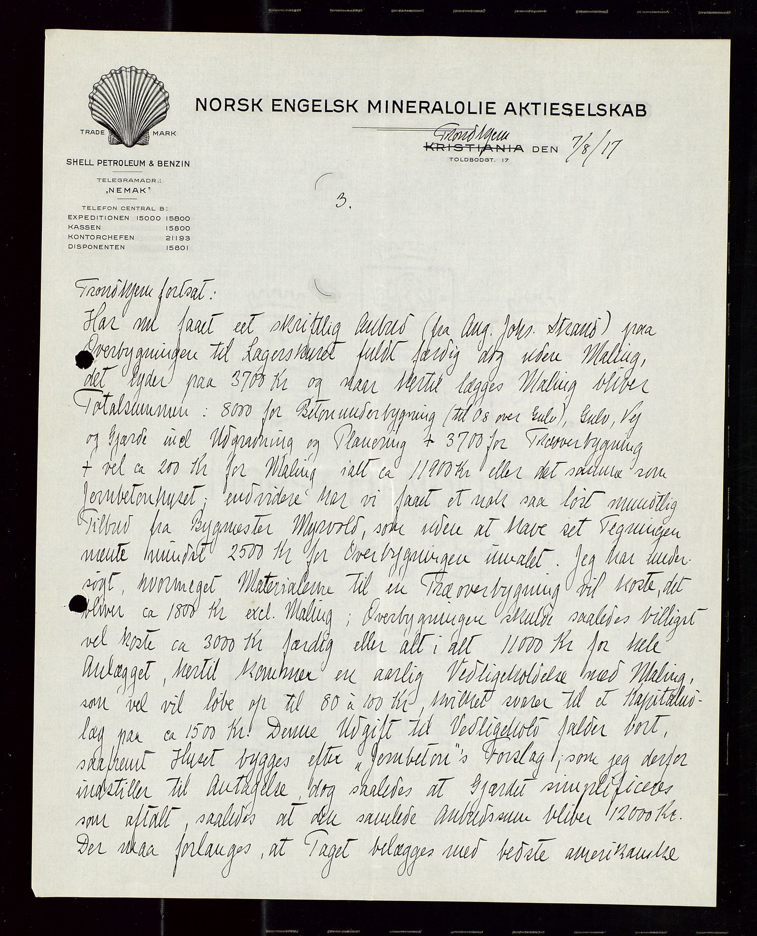 Pa 1521 - A/S Norske Shell, SAST/A-101915/E/Ea/Eaa/L0020: Sjefskorrespondanse, 1917, p. 228