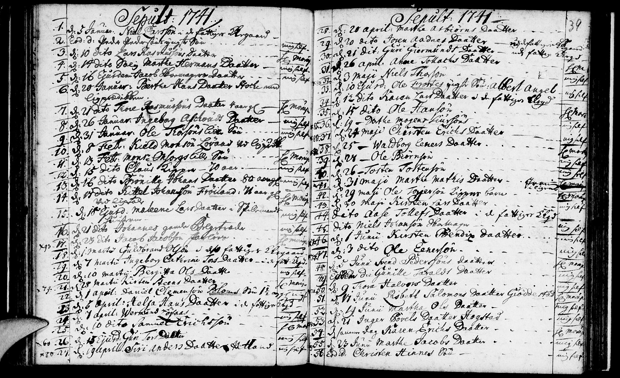 Domkirken sokneprestkontor, AV/SAST-A-101812/001/30/30BA/L0003: Parish register (official) no. A 3 /1, 1738-1760, p. 39