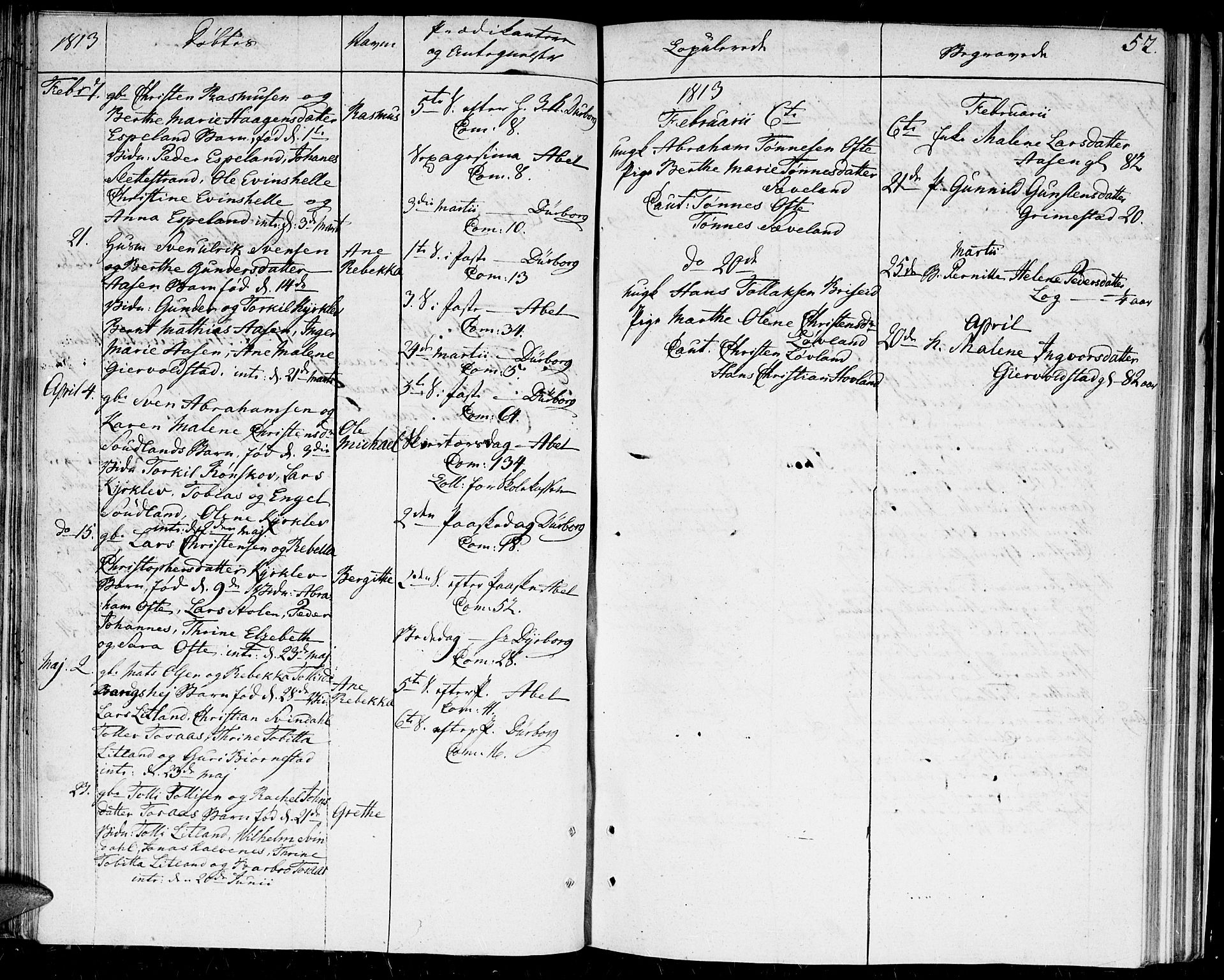 Herad sokneprestkontor, AV/SAK-1111-0018/F/Fa/Faa/L0002: Parish register (official) no. A 2, 1800-1815, p. 52