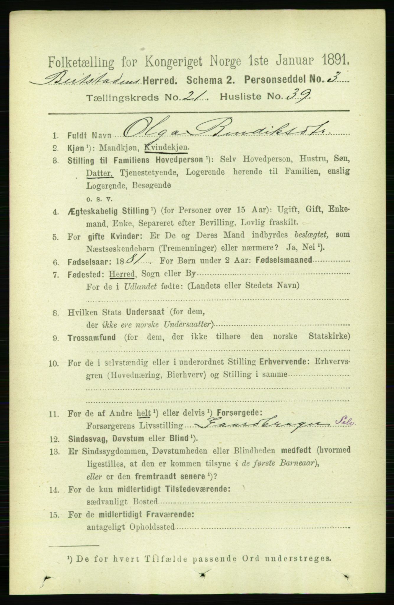 RA, 1891 census for 1727 Beitstad, 1891, p. 5644