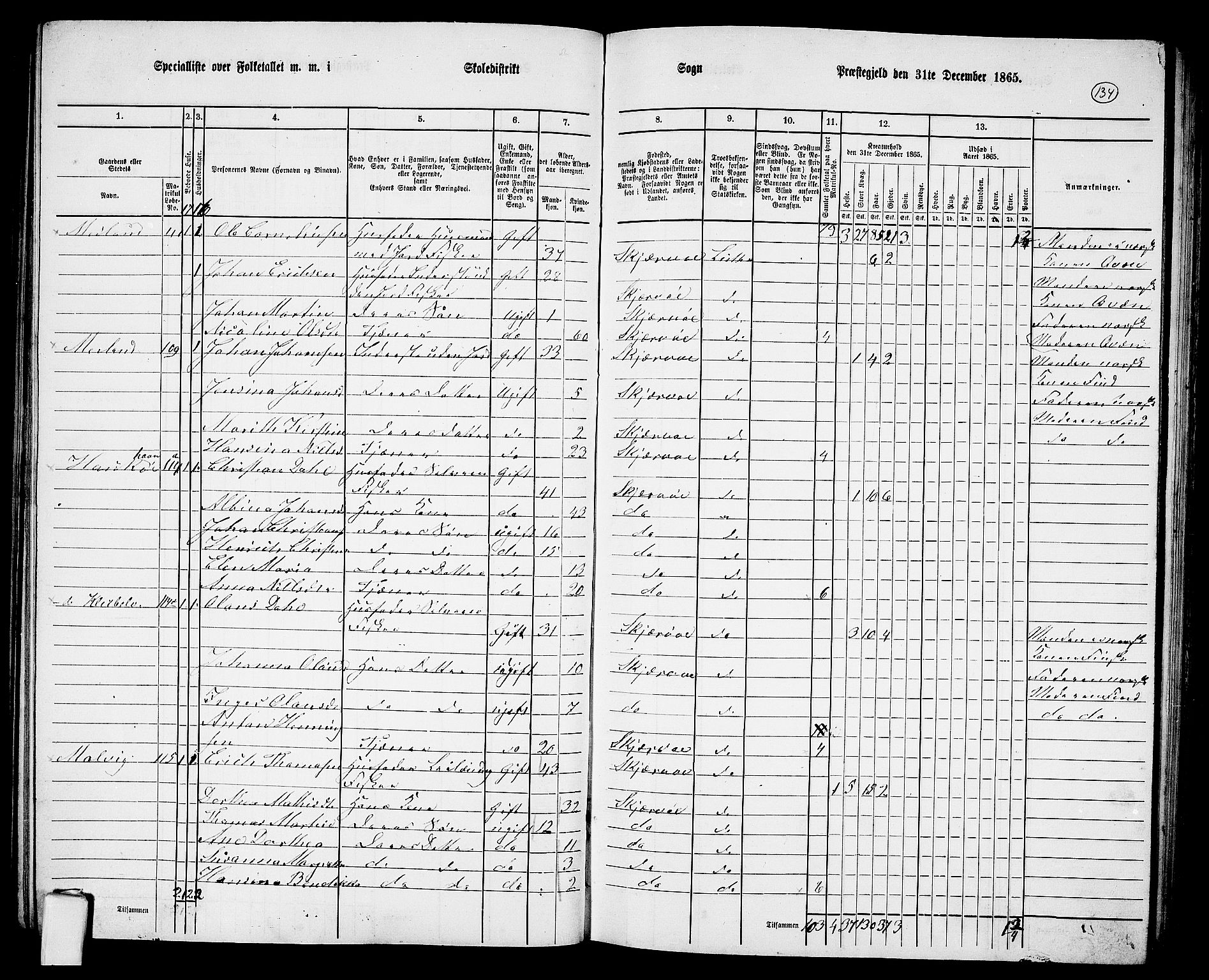 RA, 1865 census for Skjervøy, 1865, p. 17