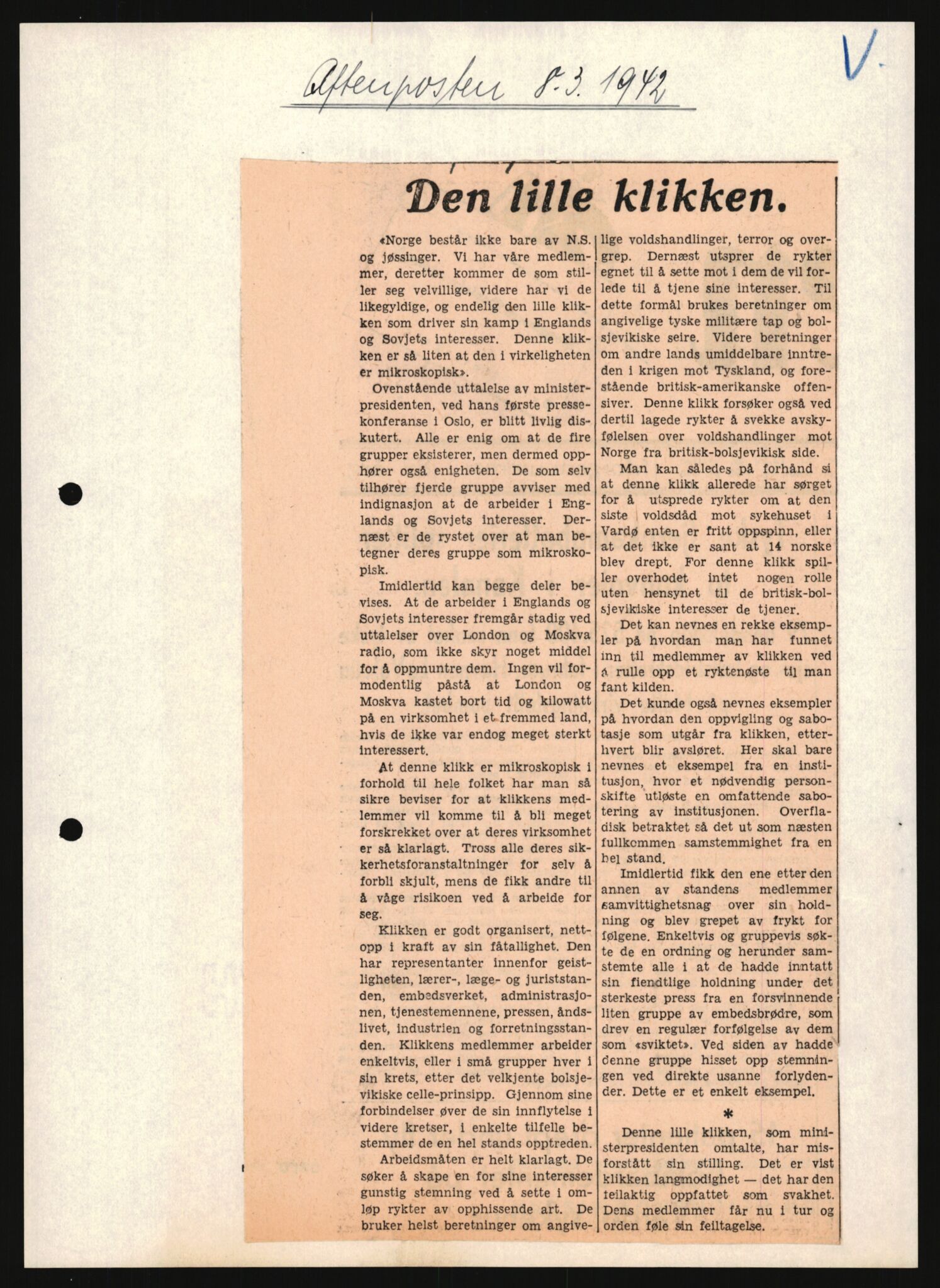 Forsvarets Overkommando. 2 kontor. Arkiv 11.4. Spredte tyske arkivsaker, AV/RA-RAFA-7031/D/Dar/Darb/L0013: Reichskommissariat - Hauptabteilung Vervaltung, 1917-1942, p. 1624