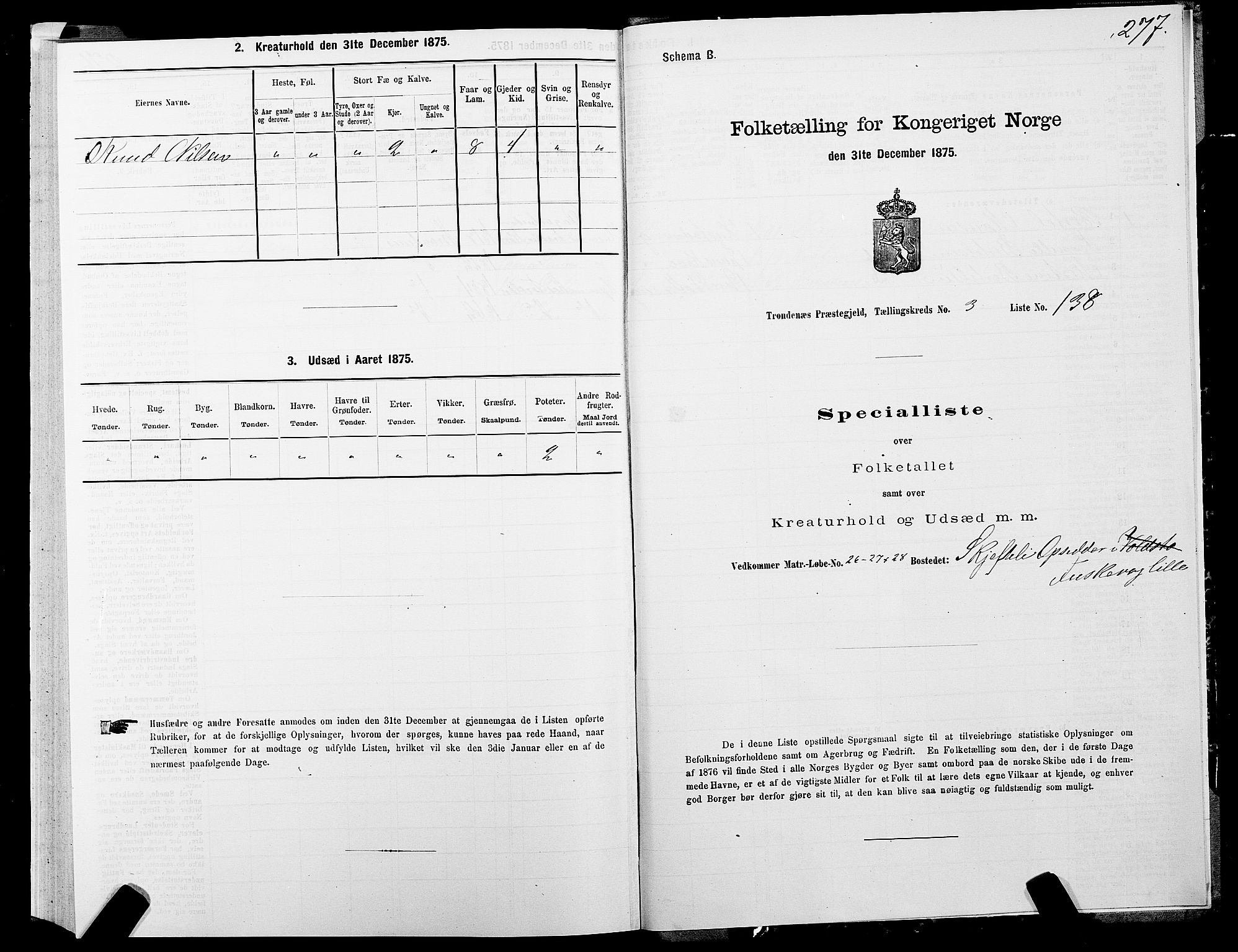 SATØ, 1875 census for 1914P Trondenes, 1875, p. 3277