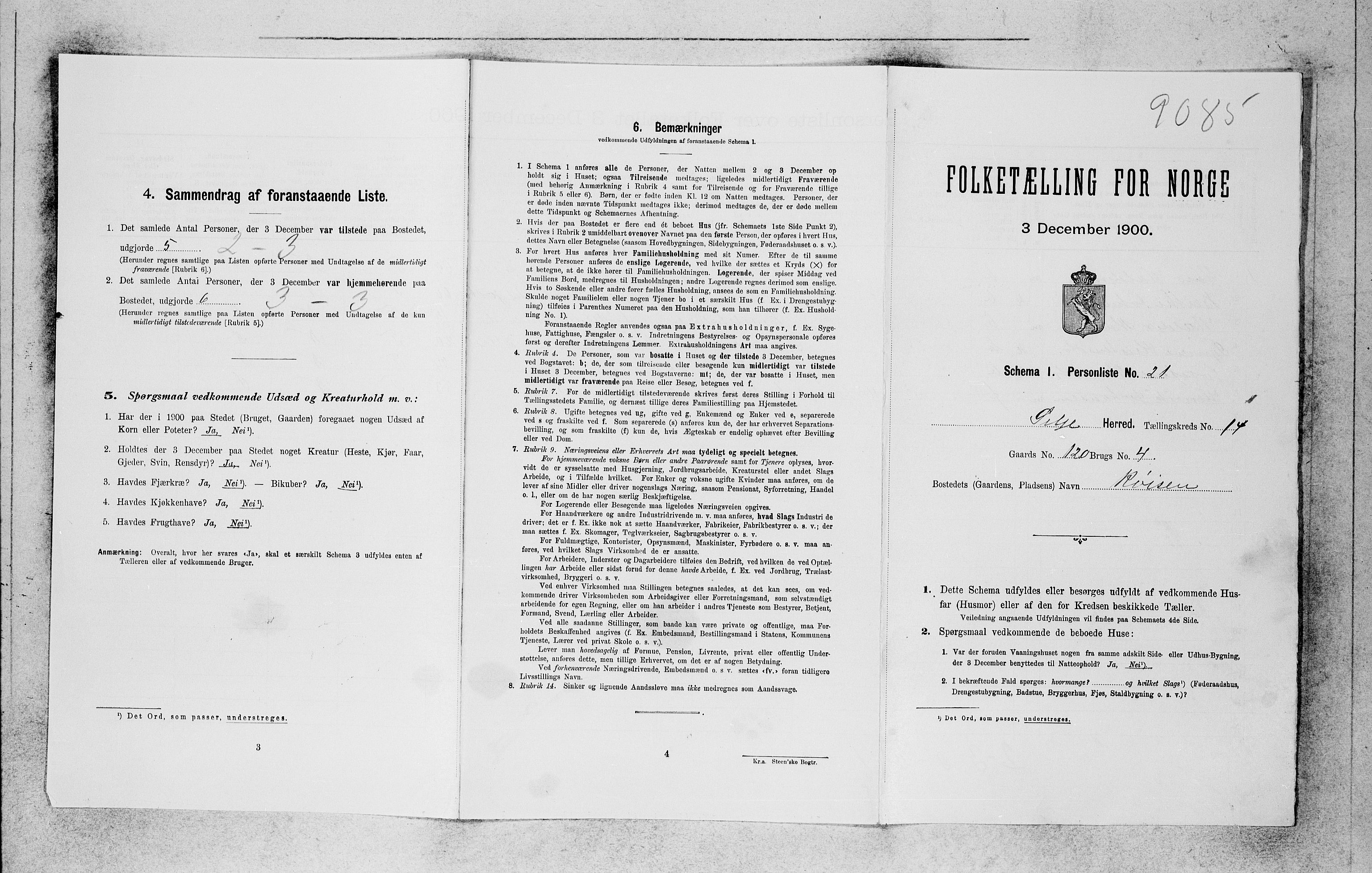 SAB, 1900 census for Selje, 1900, p. 1361