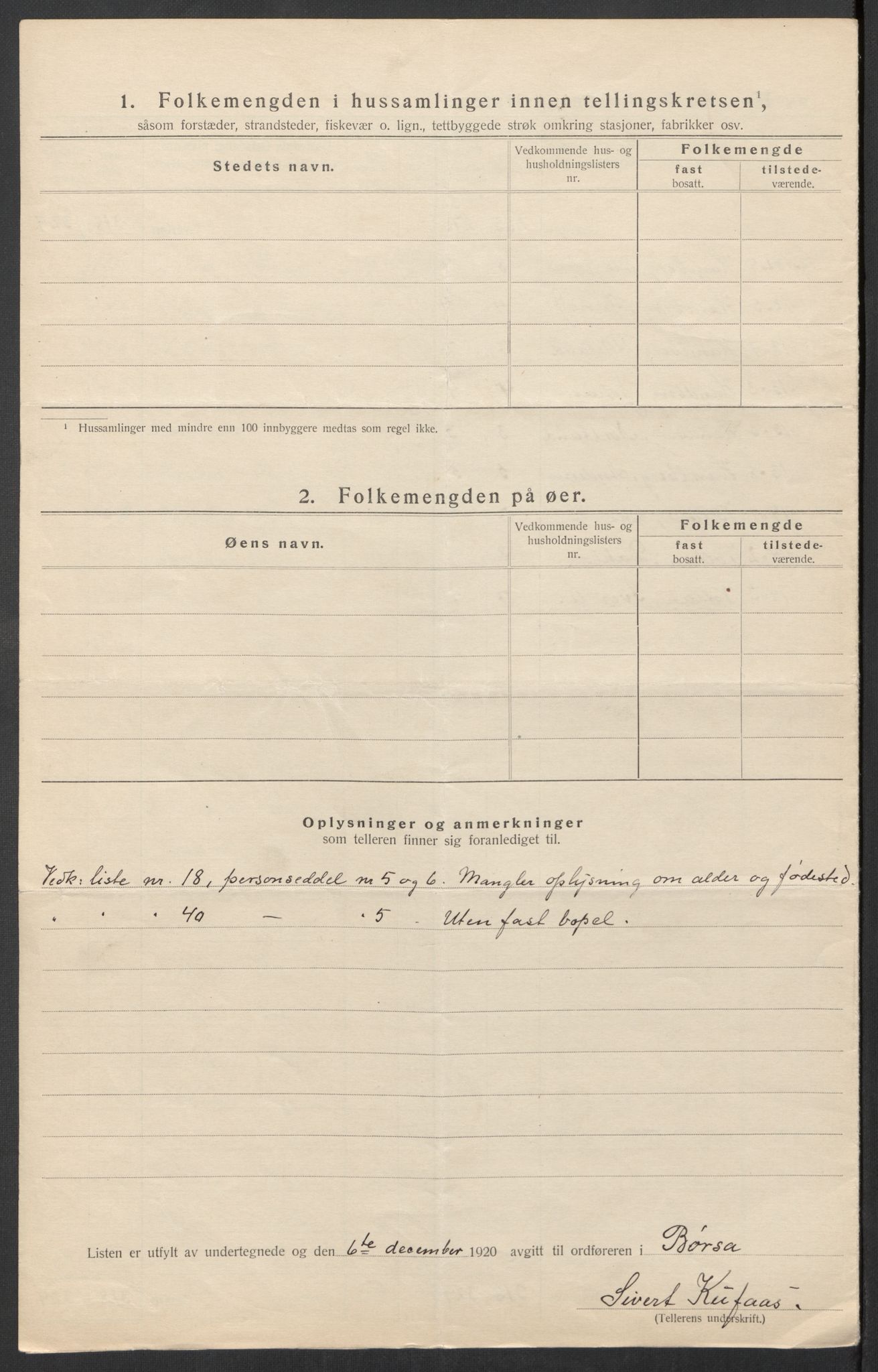 SAT, 1920 census for Børsa, 1920, p. 13