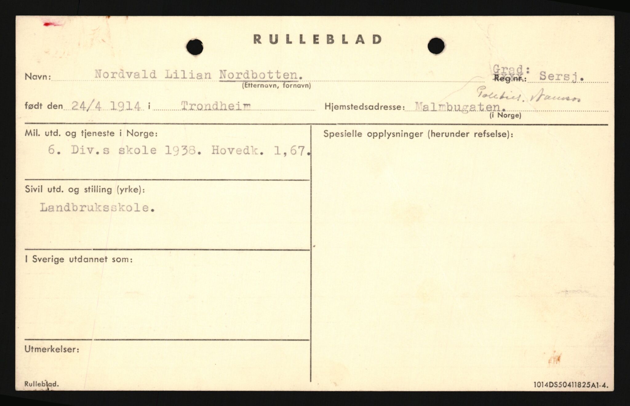 Forsvaret, Sør-Hålogaland landforsvar, AV/RA-RAFA-2552/P/Pa/L0302: Personellmapper for slettet personell, yrkesbefal og vernepliktig befal, født 1913-1916, 1932-1976, p. 245