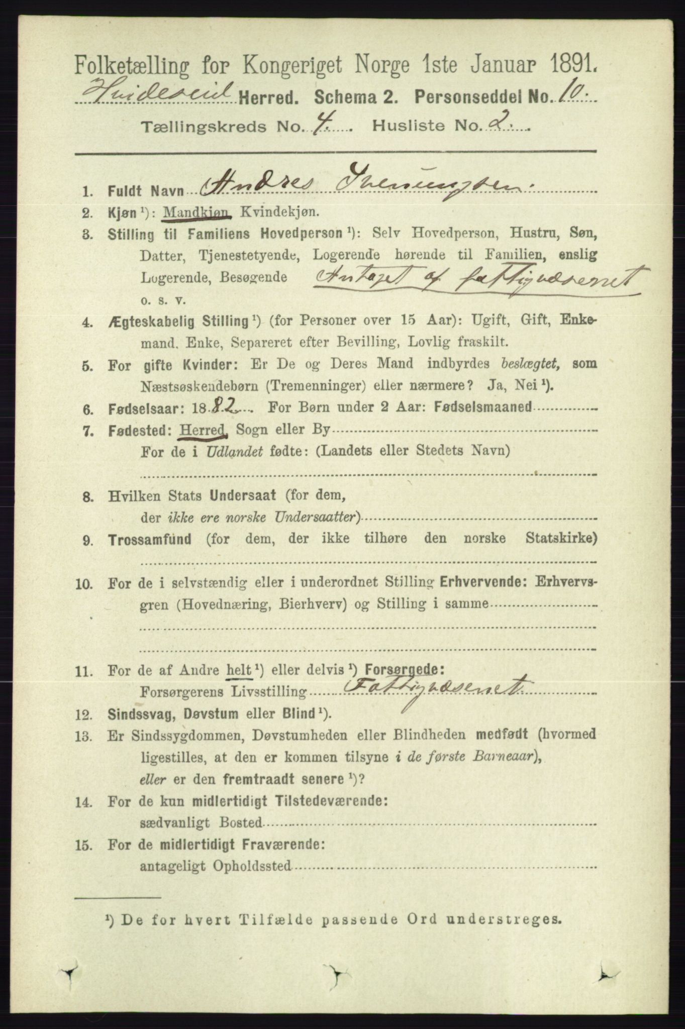 RA, 1891 census for 0829 Kviteseid, 1891, p. 746