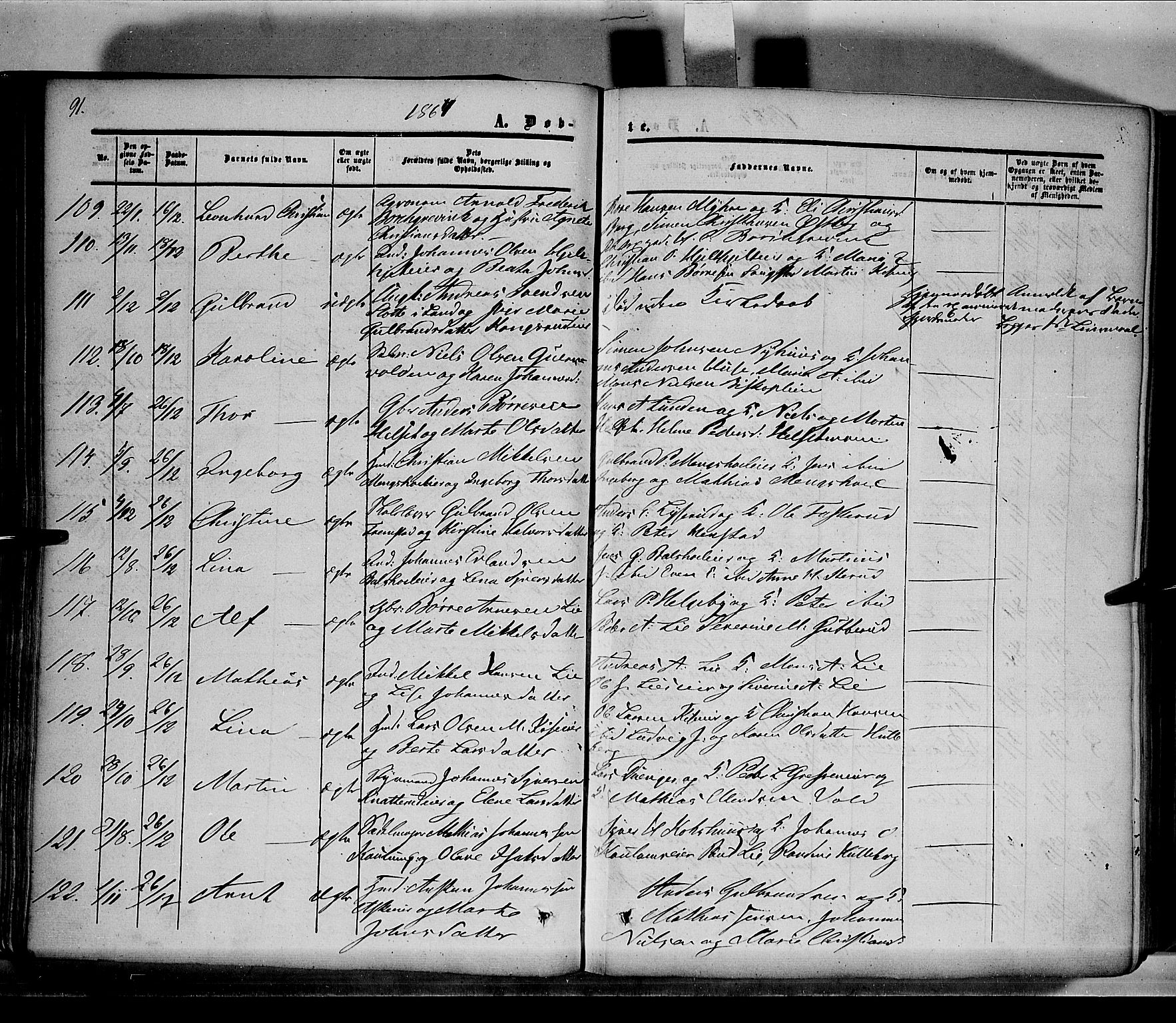 Nes prestekontor, Hedmark, SAH/PREST-020/K/Ka/L0004: Parish register (official) no. 4, 1852-1886, p. 91