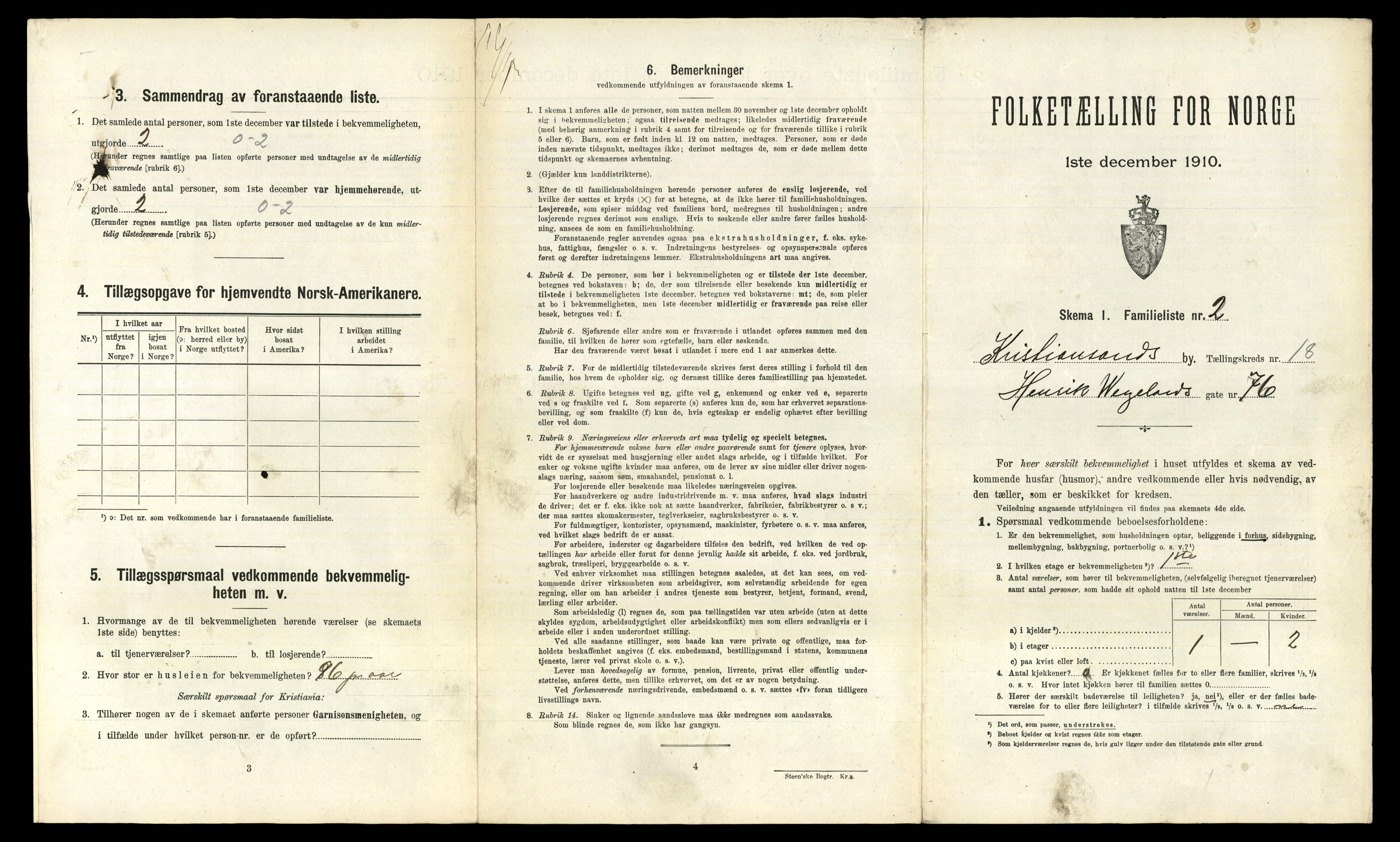 RA, 1910 census for Kristiansand, 1910, p. 4390