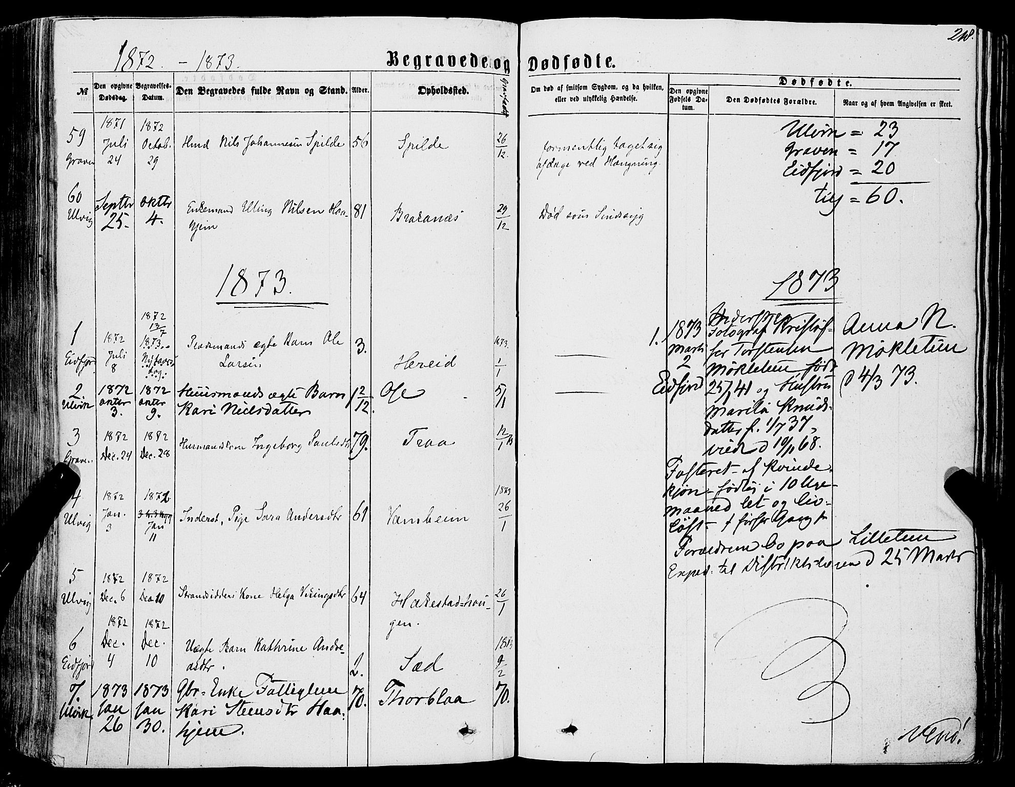 Ulvik sokneprestembete, AV/SAB-A-78801/H/Haa: Parish register (official) no. A 15, 1864-1878, p. 218