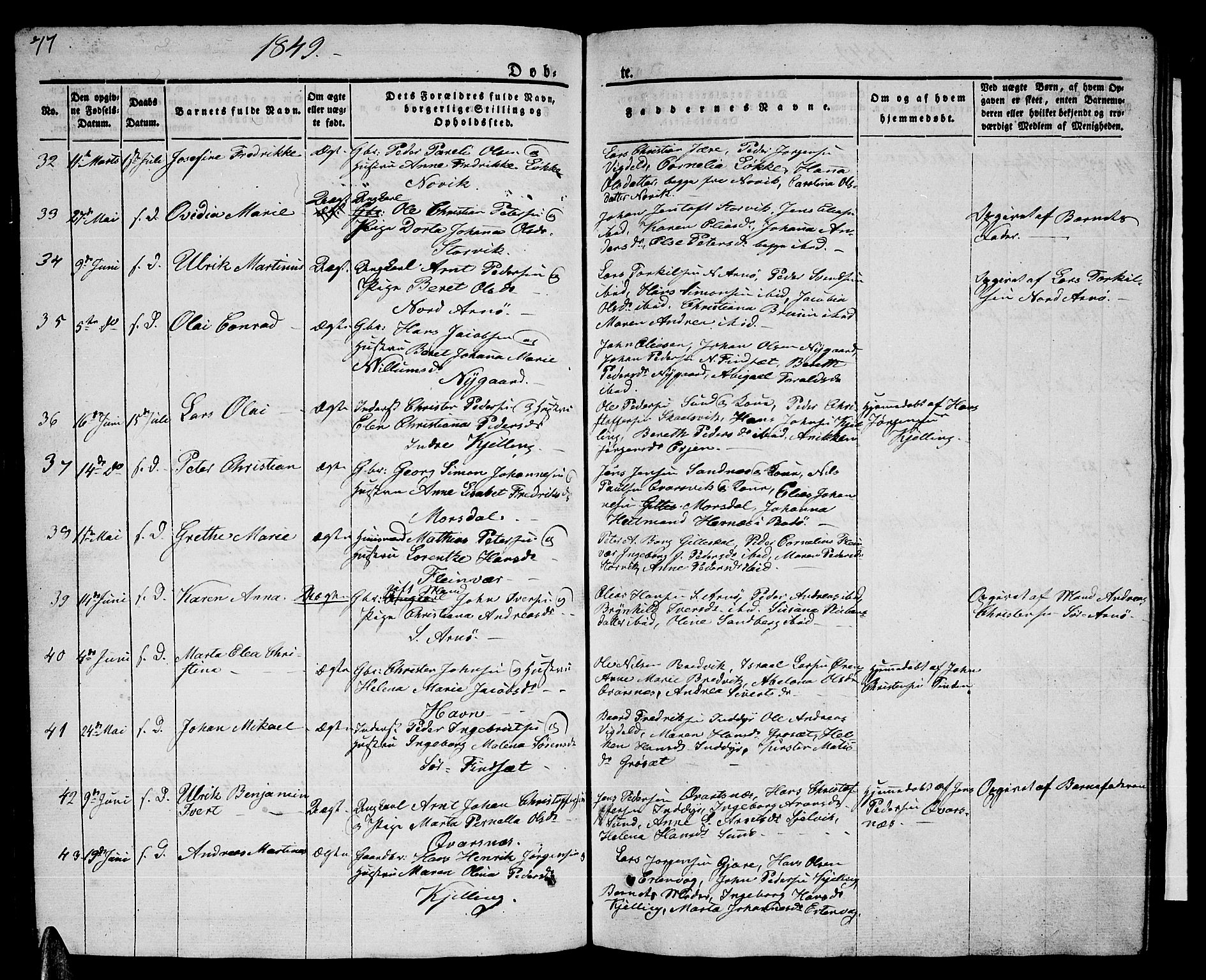 Ministerialprotokoller, klokkerbøker og fødselsregistre - Nordland, AV/SAT-A-1459/805/L0106: Parish register (copy) no. 805C02, 1841-1861, p. 77