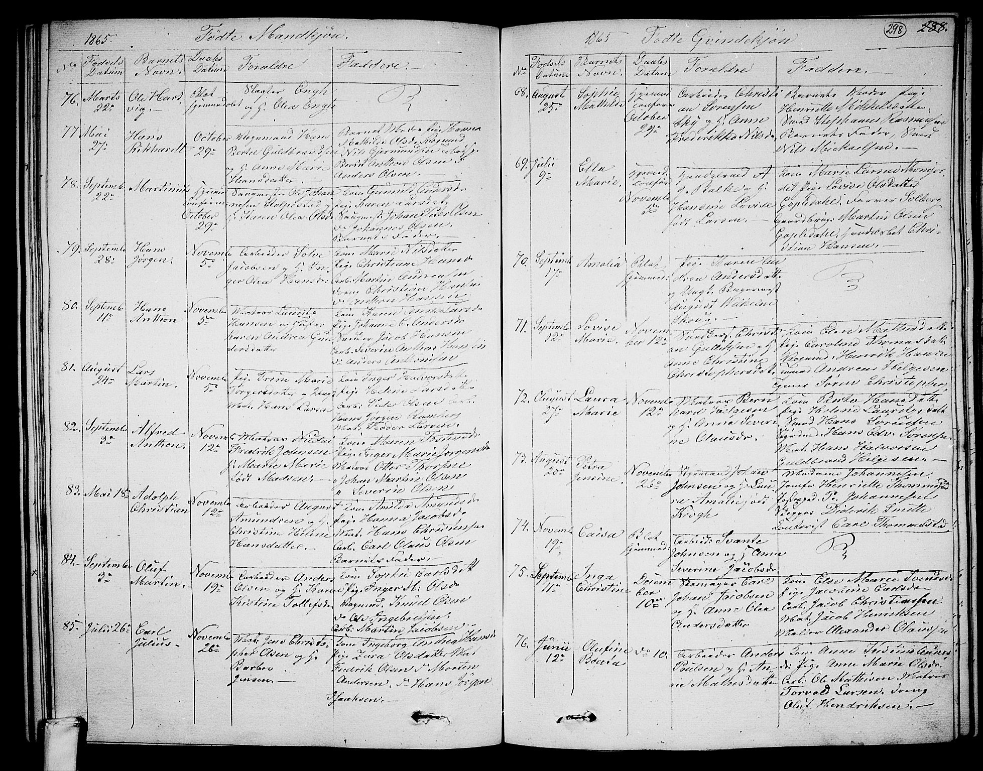 Larvik kirkebøker, AV/SAKO-A-352/G/Ga/L0003a: Parish register (copy) no. I 3A, 1830-1870, p. 298