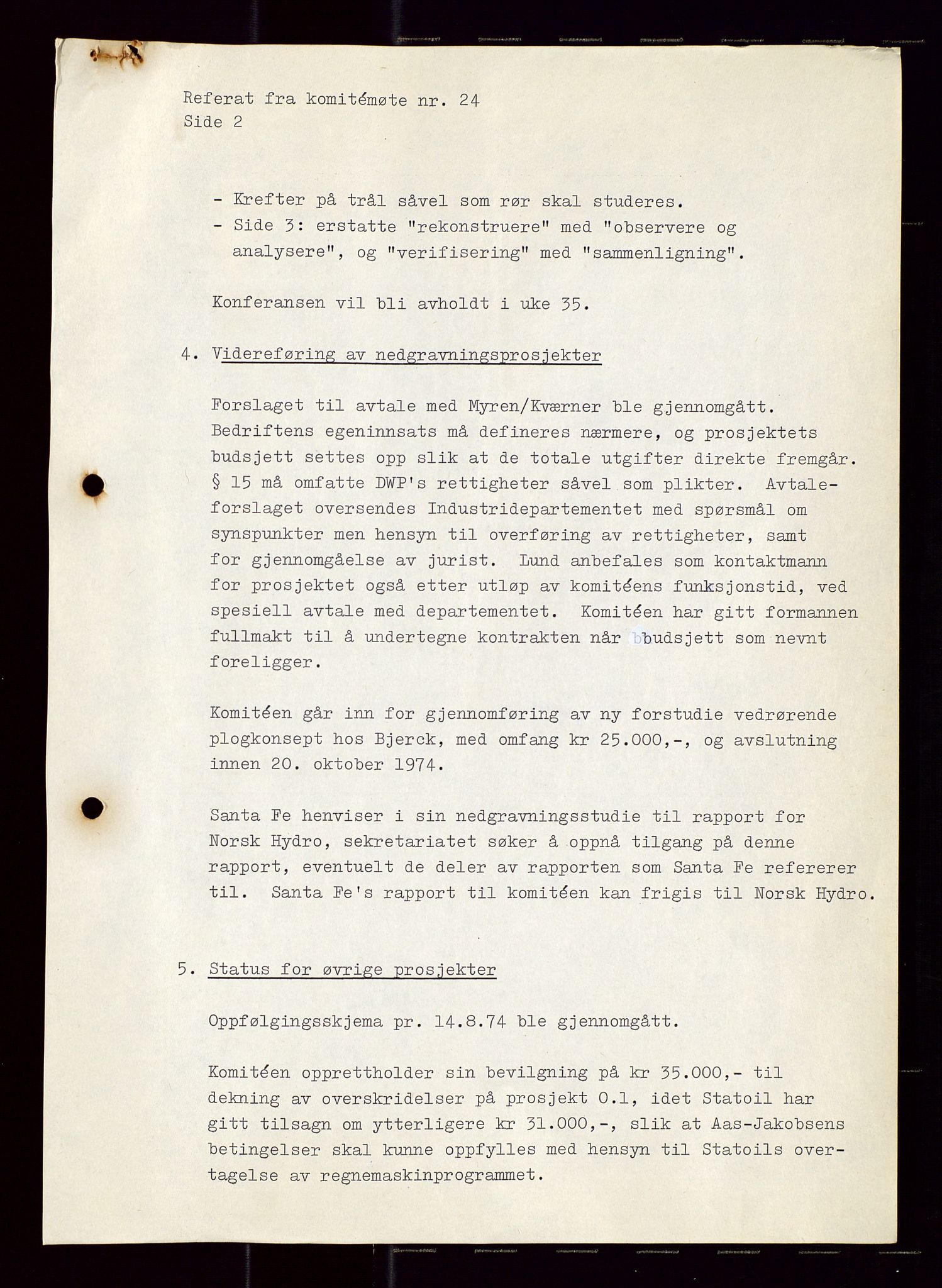 Industridepartementet, Oljekontoret, AV/SAST-A-101348/Di/L0001: DWP, møter juni - november, komiteemøter nr. 19 - 26, 1973-1974, p. 639