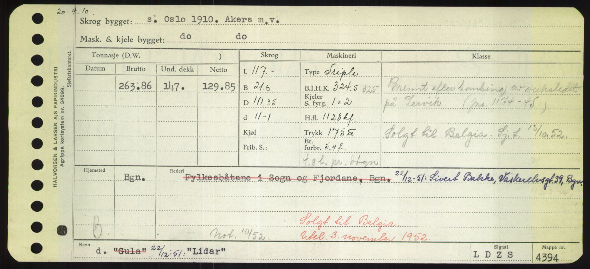 Sjøfartsdirektoratet med forløpere, Skipsmålingen, RA/S-1627/H/Hd/L0023: Fartøy, Lia-Løv, p. 19