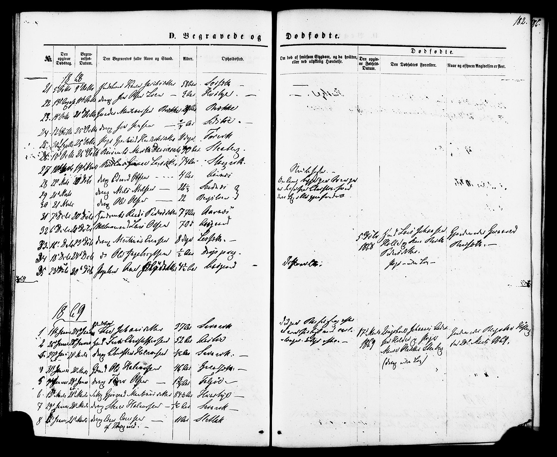 Ministerialprotokoller, klokkerbøker og fødselsregistre - Møre og Romsdal, AV/SAT-A-1454/592/L1027: Parish register (official) no. 592A05, 1865-1878, p. 182