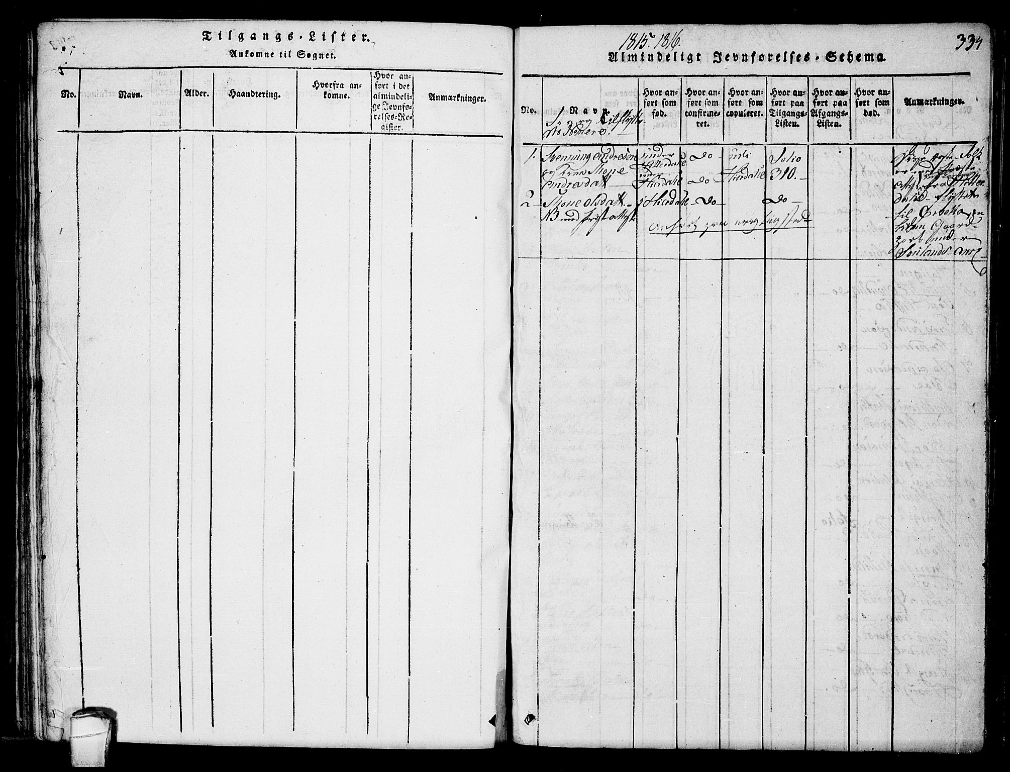 Hjartdal kirkebøker, SAKO/A-270/F/Fb/L0001: Parish register (official) no. II 1, 1815-1843, p. 334