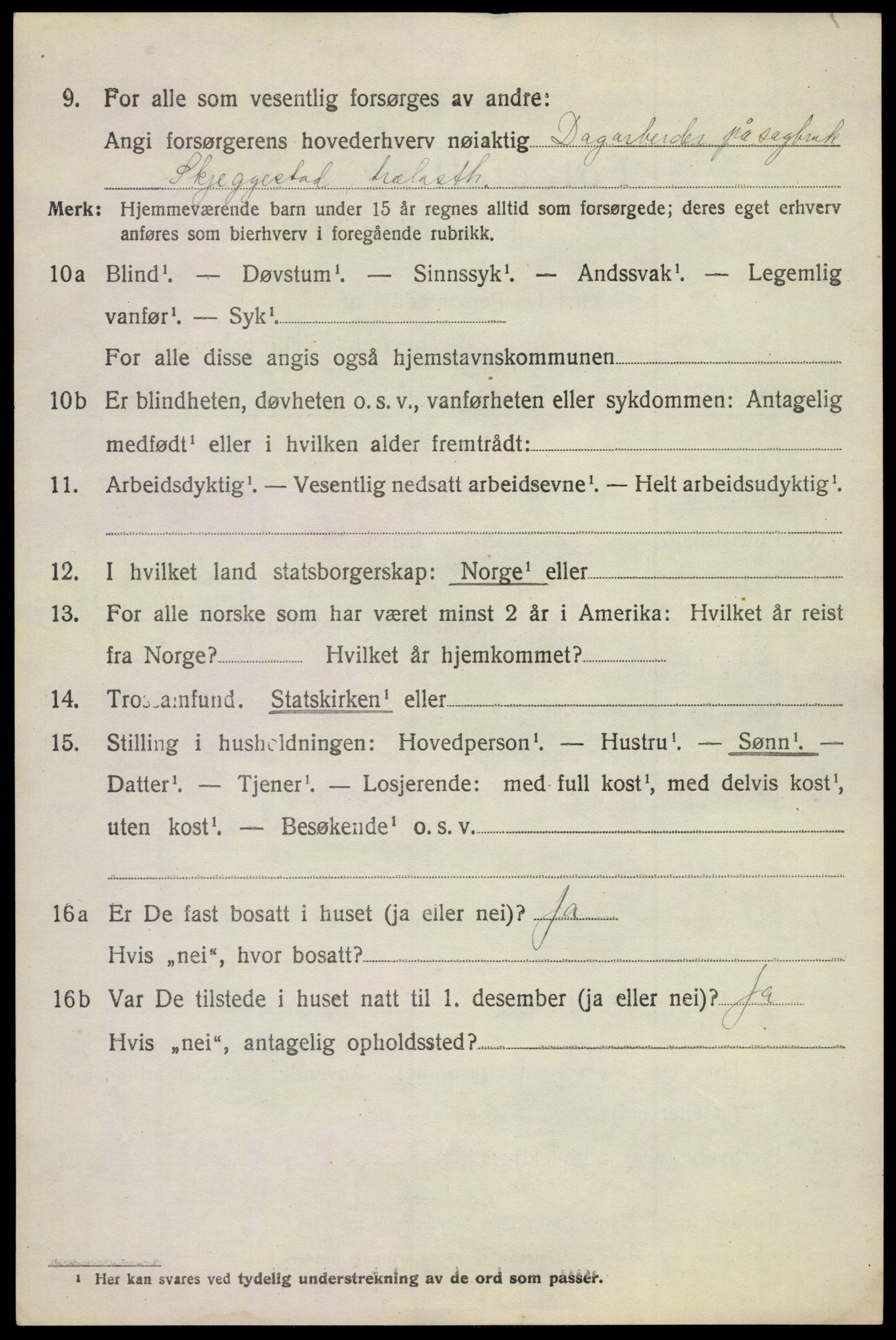 SAKO, 1920 census for Våle, 1920, p. 5489