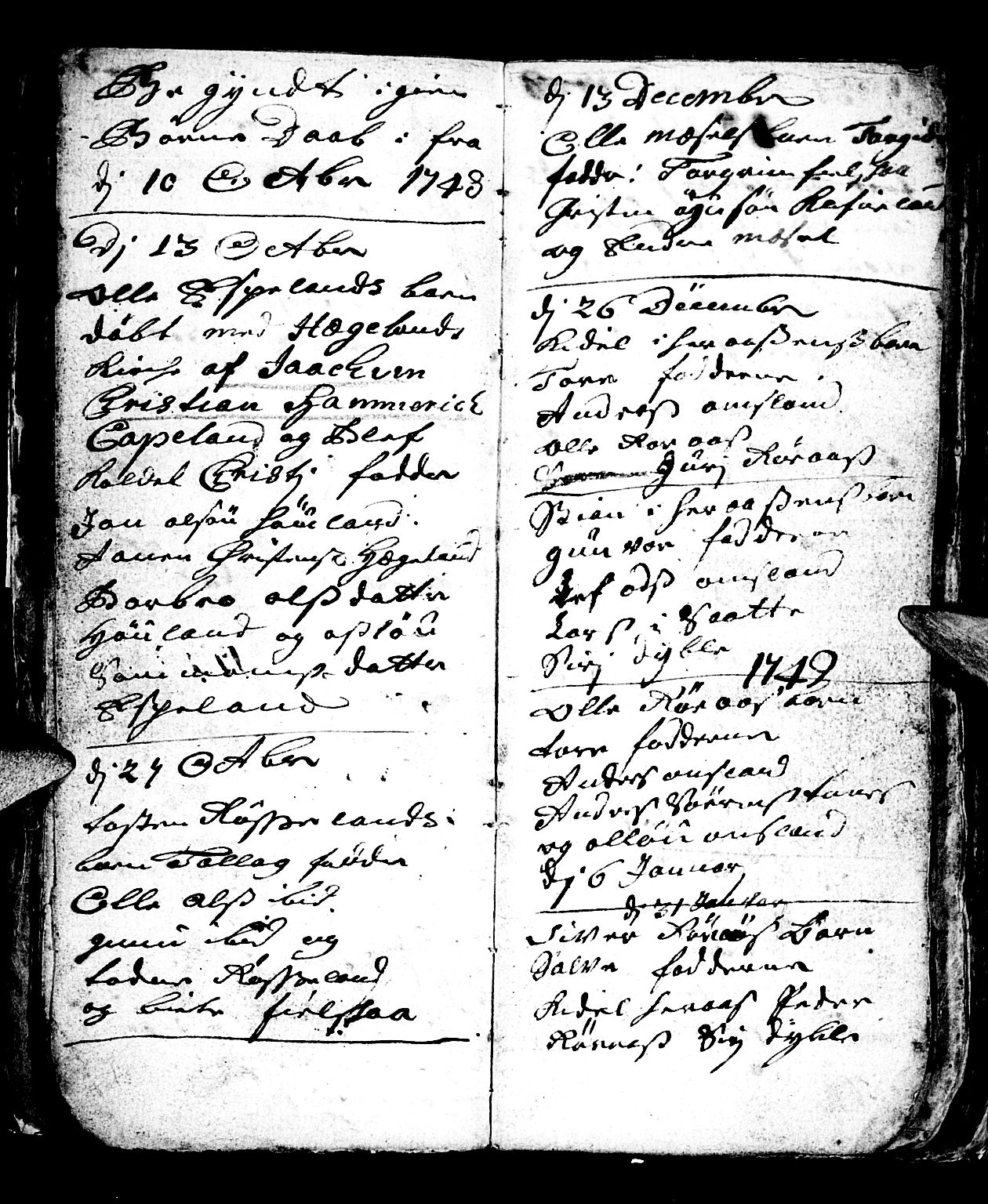 Bjelland sokneprestkontor, SAK/1111-0005/F/Fb/Fbb/L0001: Parish register (copy) no. B 1, 1732-1782, p. 26