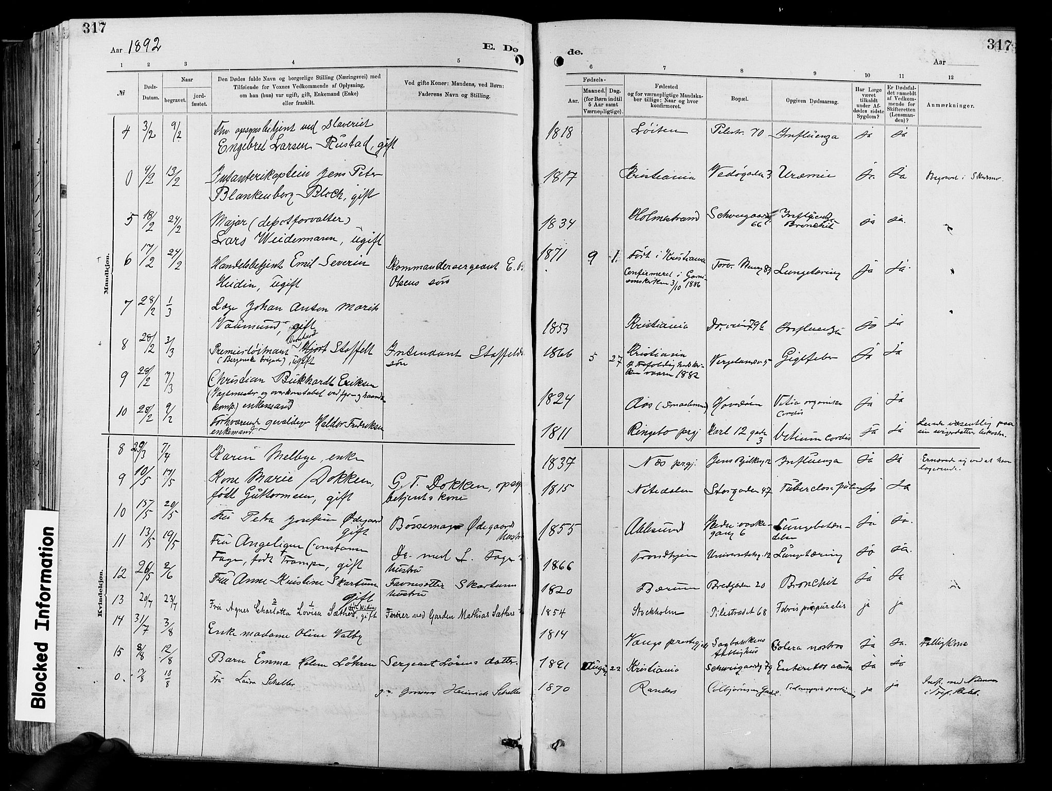 Garnisonsmenigheten Kirkebøker, SAO/A-10846/F/Fa/L0012: Parish register (official) no. 12, 1880-1893, p. 317