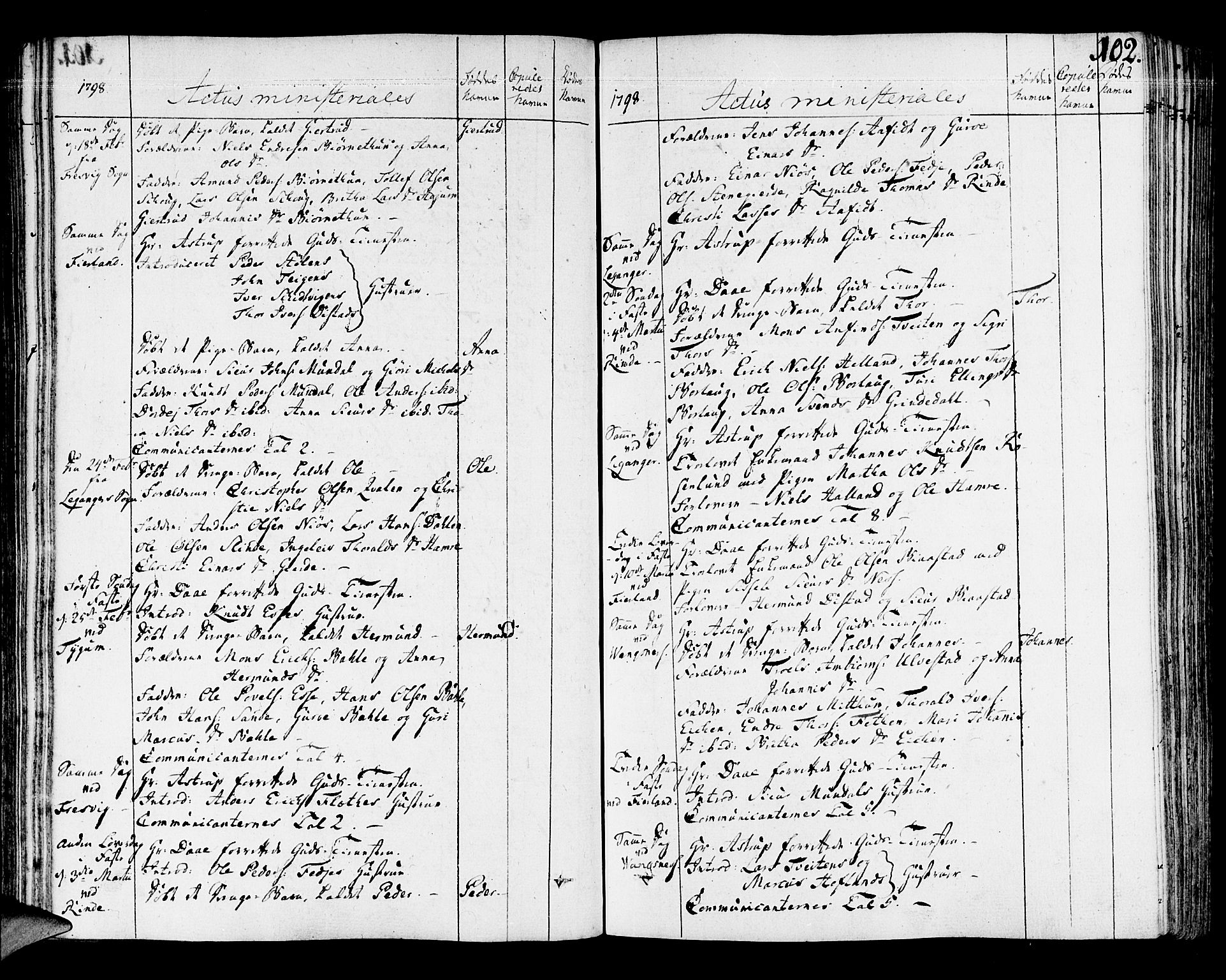 Leikanger sokneprestembete, AV/SAB-A-81001/H/Haa/Haaa/L0005: Parish register (official) no. A 5, 1792-1809, p. 102