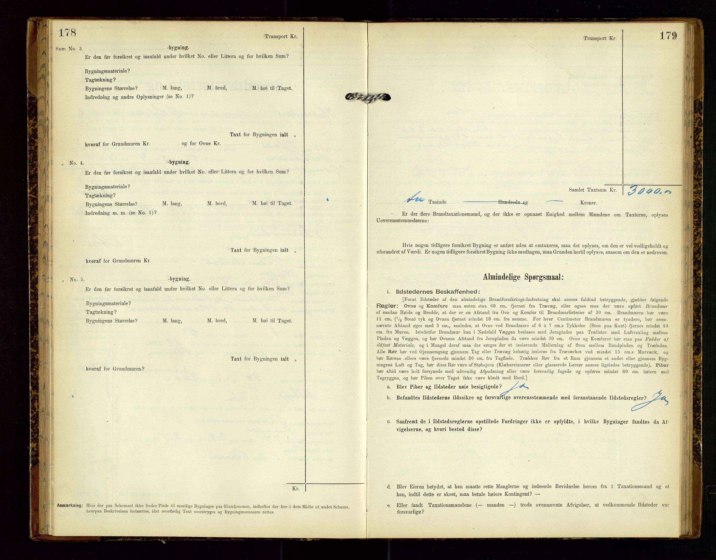 Hjelmeland lensmannskontor, SAST/A-100439/Gob/L0002: "Brandtaxationsprotokol", 1904-1920, p. 178-179