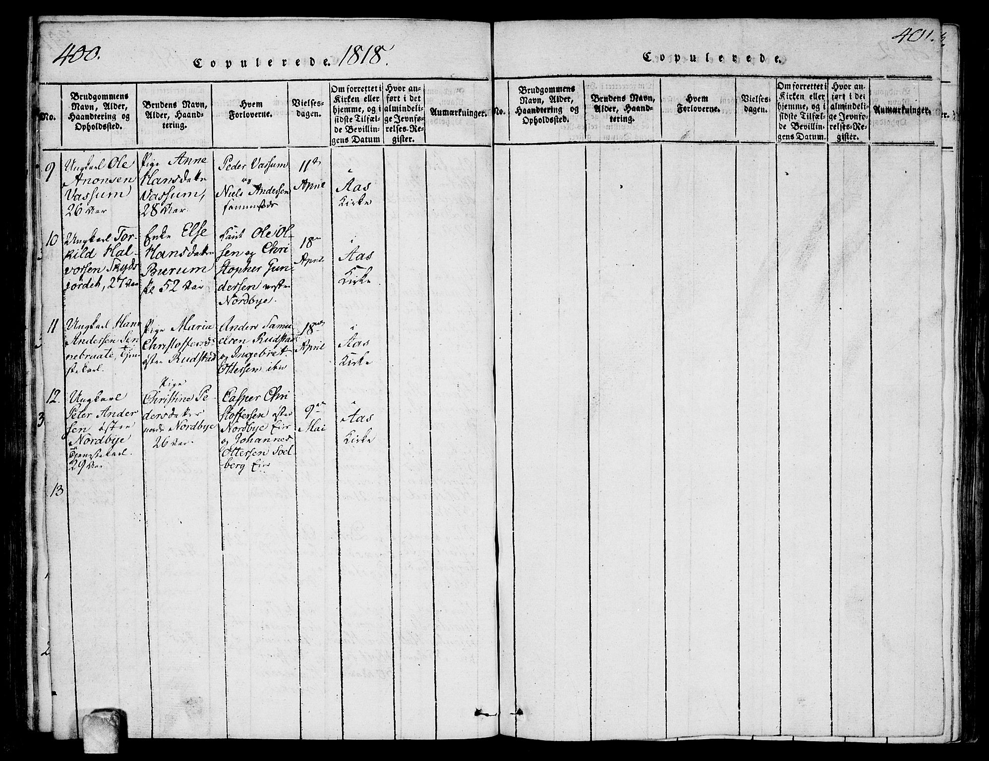 Ås prestekontor Kirkebøker, SAO/A-10894/F/Fa/L0003: Parish register (official) no. I 3, 1814-1818, p. 400-401