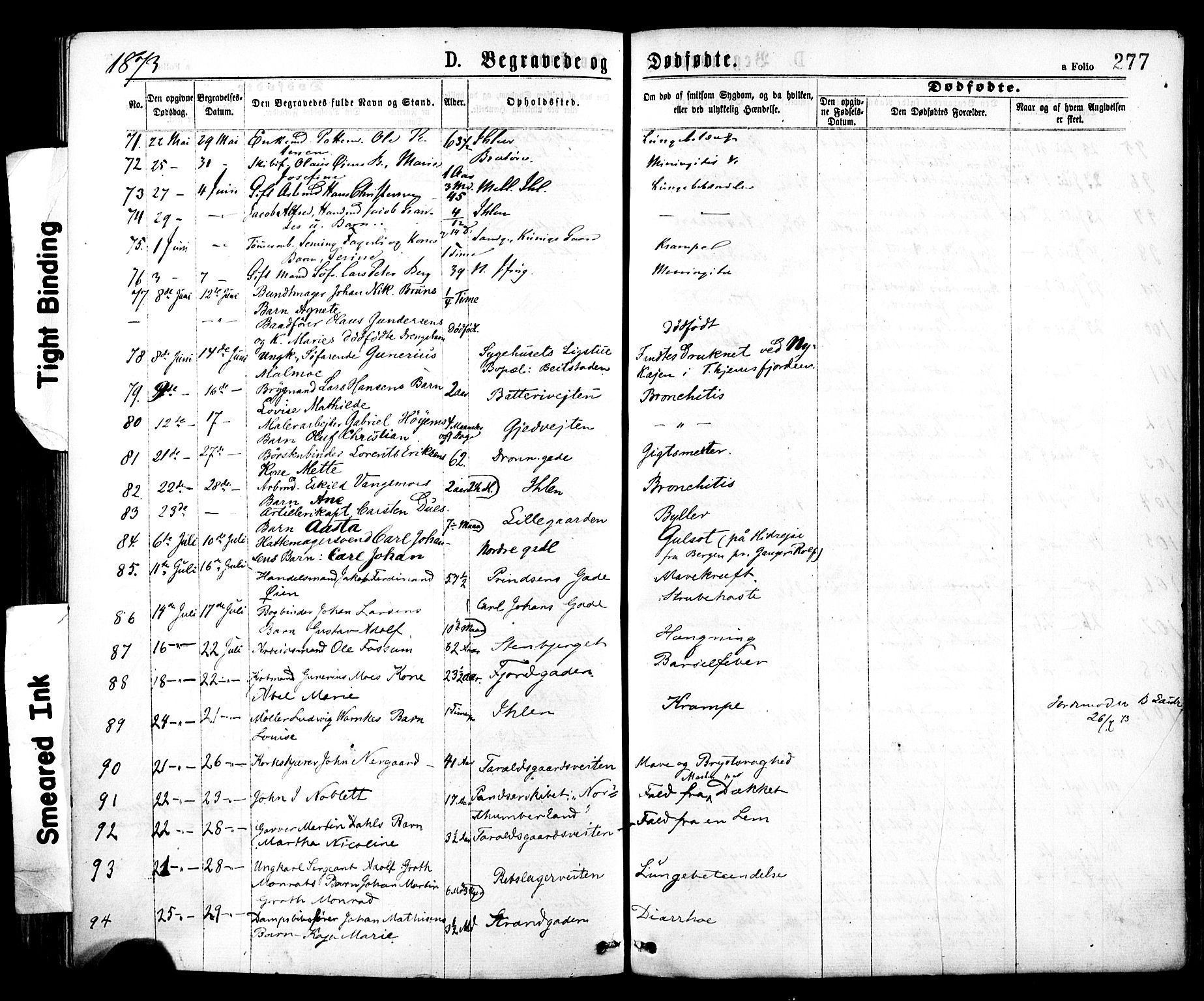 Ministerialprotokoller, klokkerbøker og fødselsregistre - Sør-Trøndelag, AV/SAT-A-1456/602/L0118: Parish register (official) no. 602A16, 1873-1879, p. 277