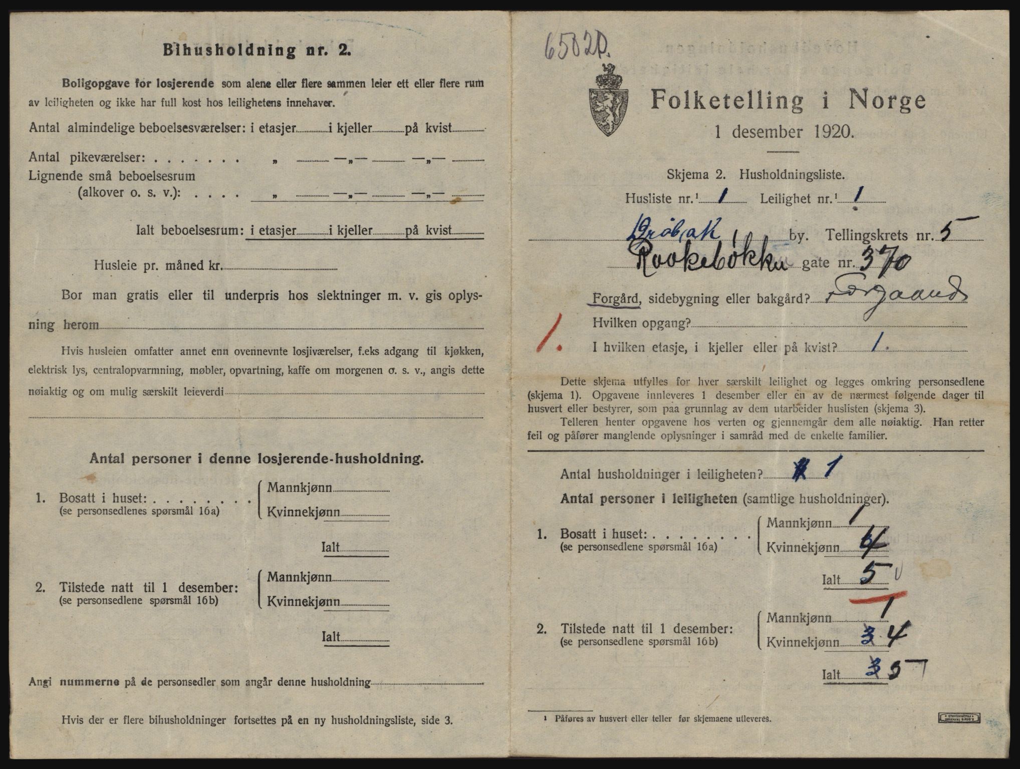 SAO, 1920 census for Drøbak, 1920, p. 1415