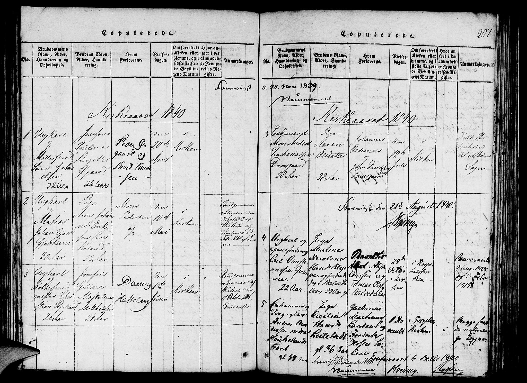 St. Jørgens hospital og Årstad sokneprestembete, AV/SAB-A-99934: Parish register (official) no. A 3, 1815-1843, p. 207