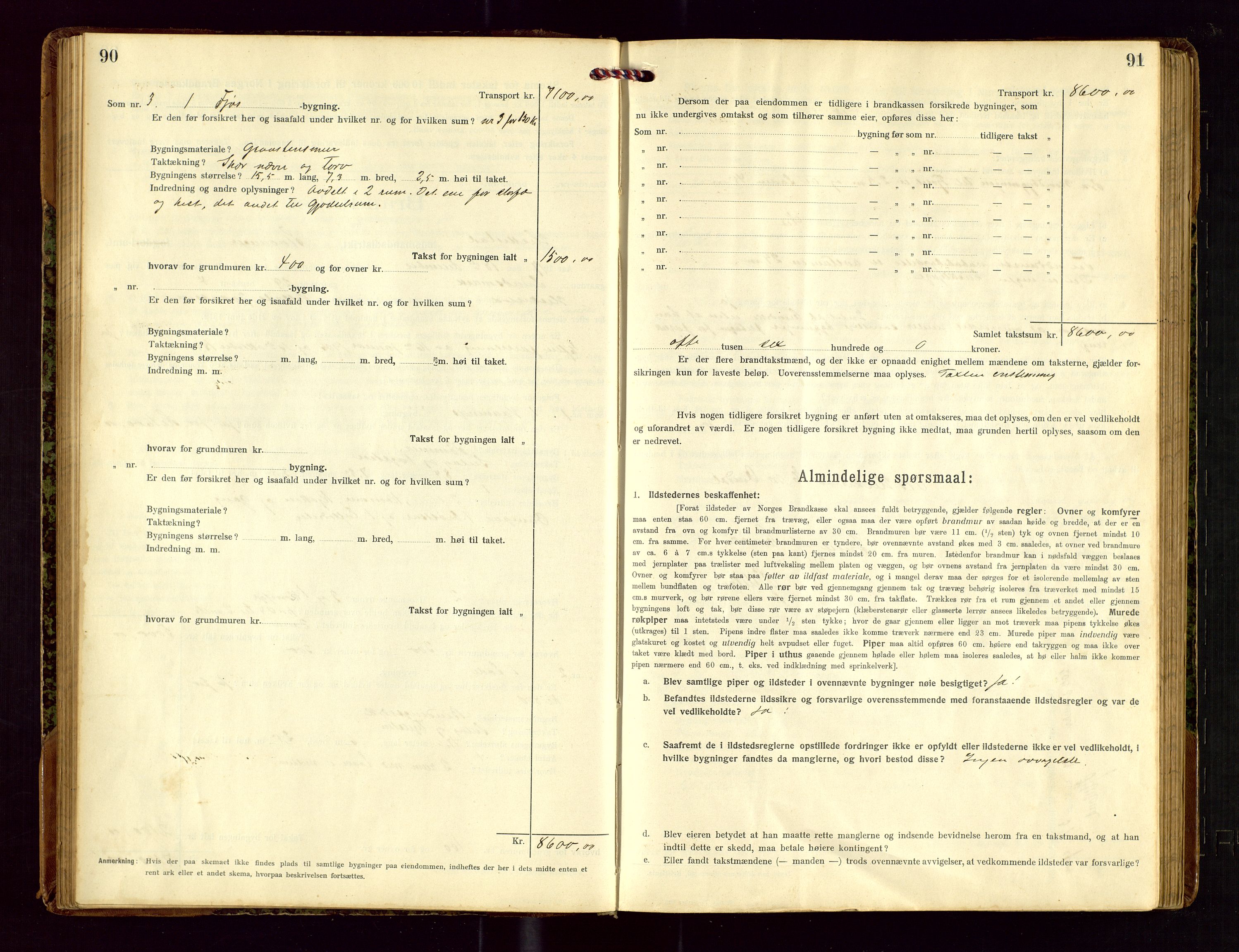 Heskestad lensmannskontor, AV/SAST-A-100304/Gob/L0002: "Brandtakstprotokol", 1915-1922, p. 90-91