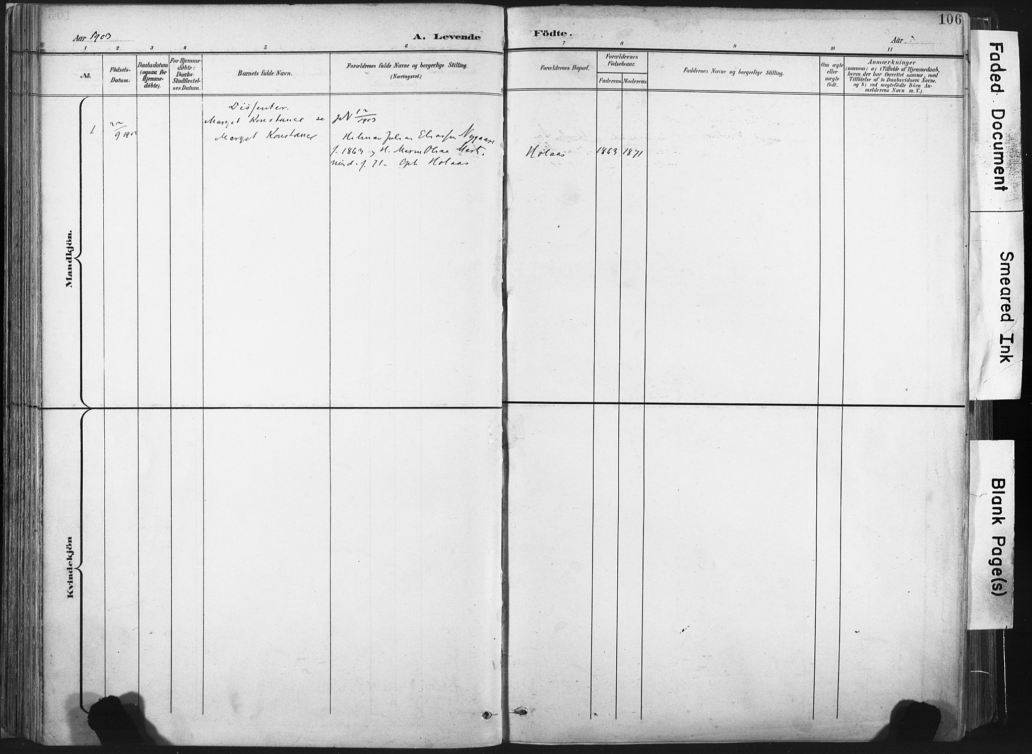 Ministerialprotokoller, klokkerbøker og fødselsregistre - Nord-Trøndelag, SAT/A-1458/717/L0162: Parish register (official) no. 717A12, 1898-1923, p. 106
