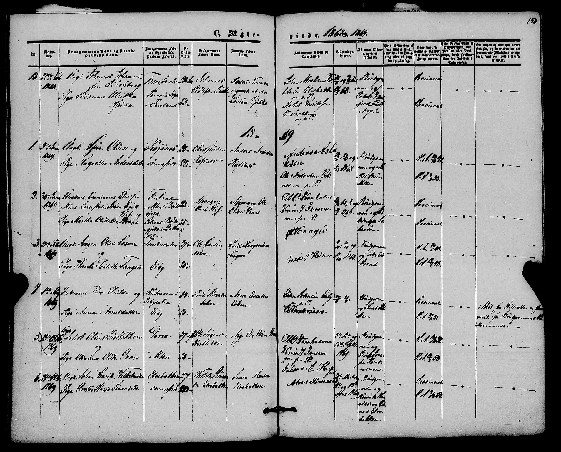 Alta sokneprestkontor, SATØ/S-1338/H/Ha/L0001.kirke: Parish register (official) no. 1, 1858-1878, p. 150