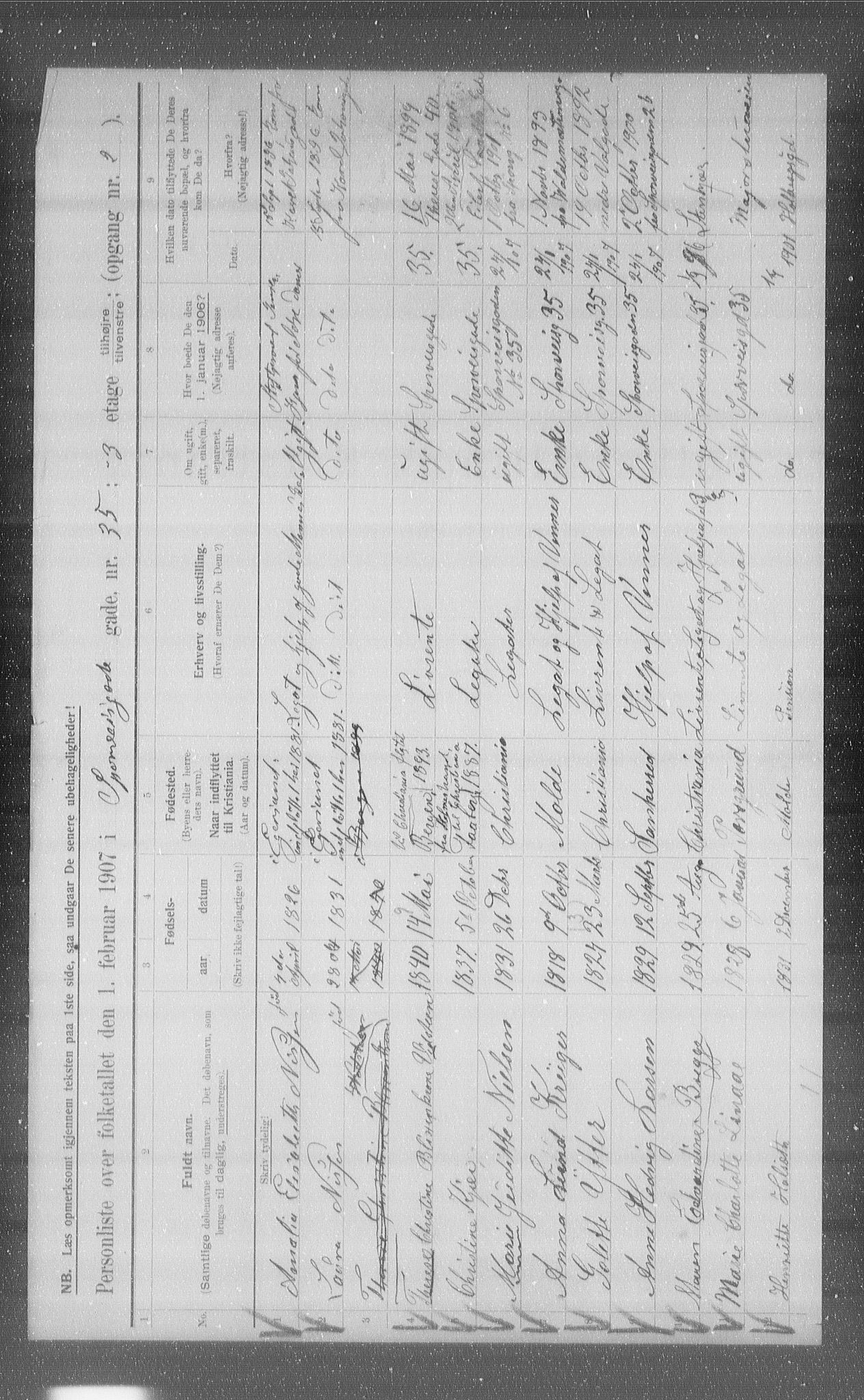 OBA, Municipal Census 1907 for Kristiania, 1907, p. 51341