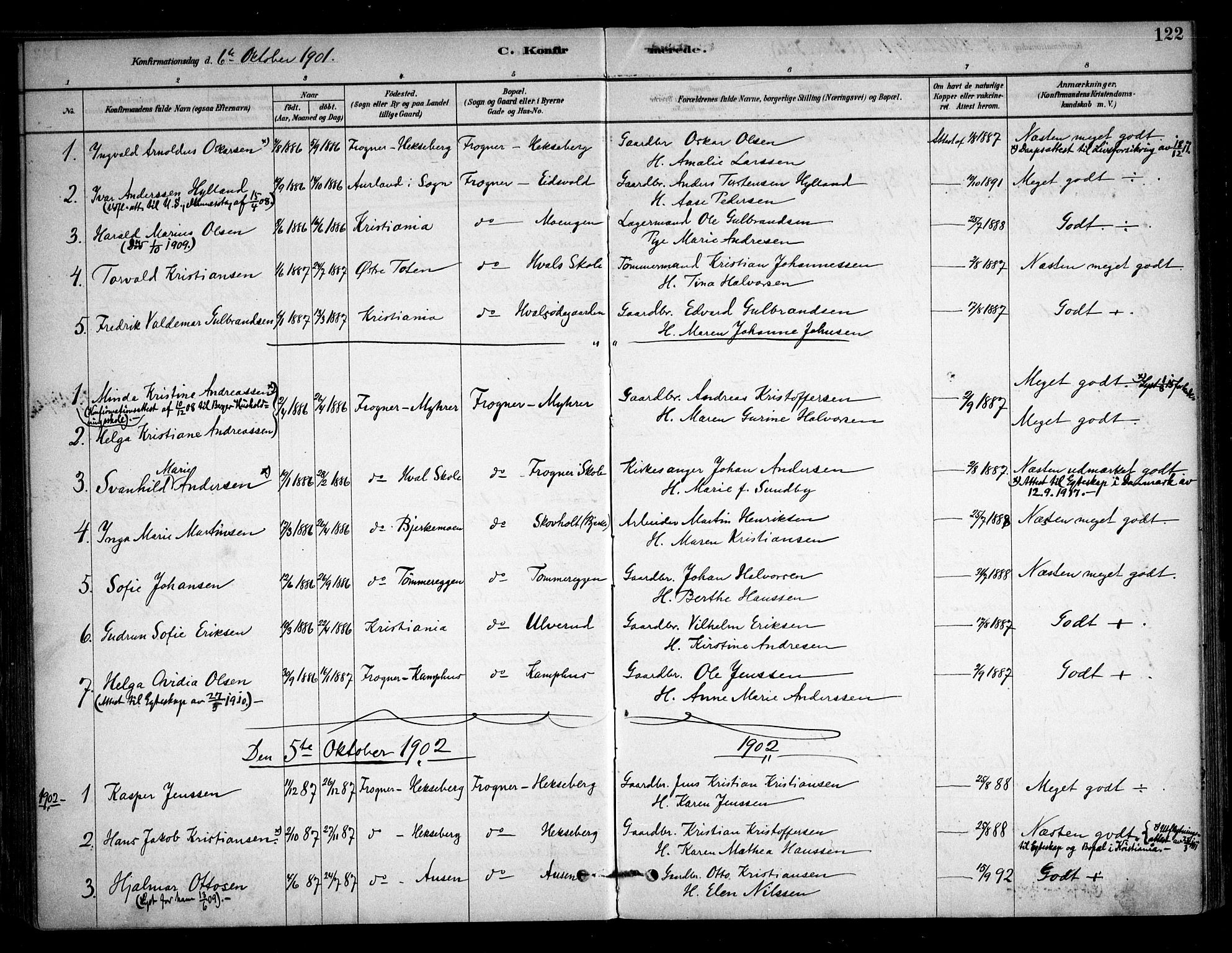 Sørum prestekontor Kirkebøker, SAO/A-10303/F/Fb/L0001: Parish register (official) no. II 1, 1878-1915, p. 122