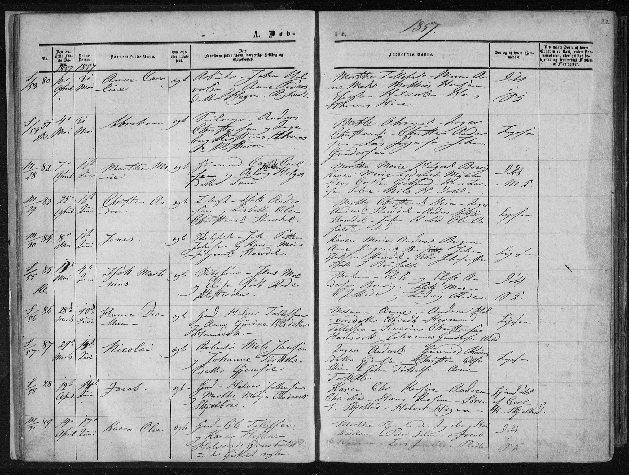 Solum kirkebøker, SAKO/A-306/F/Fa/L0007: Parish register (official) no. I 7, 1856-1864, p. 22