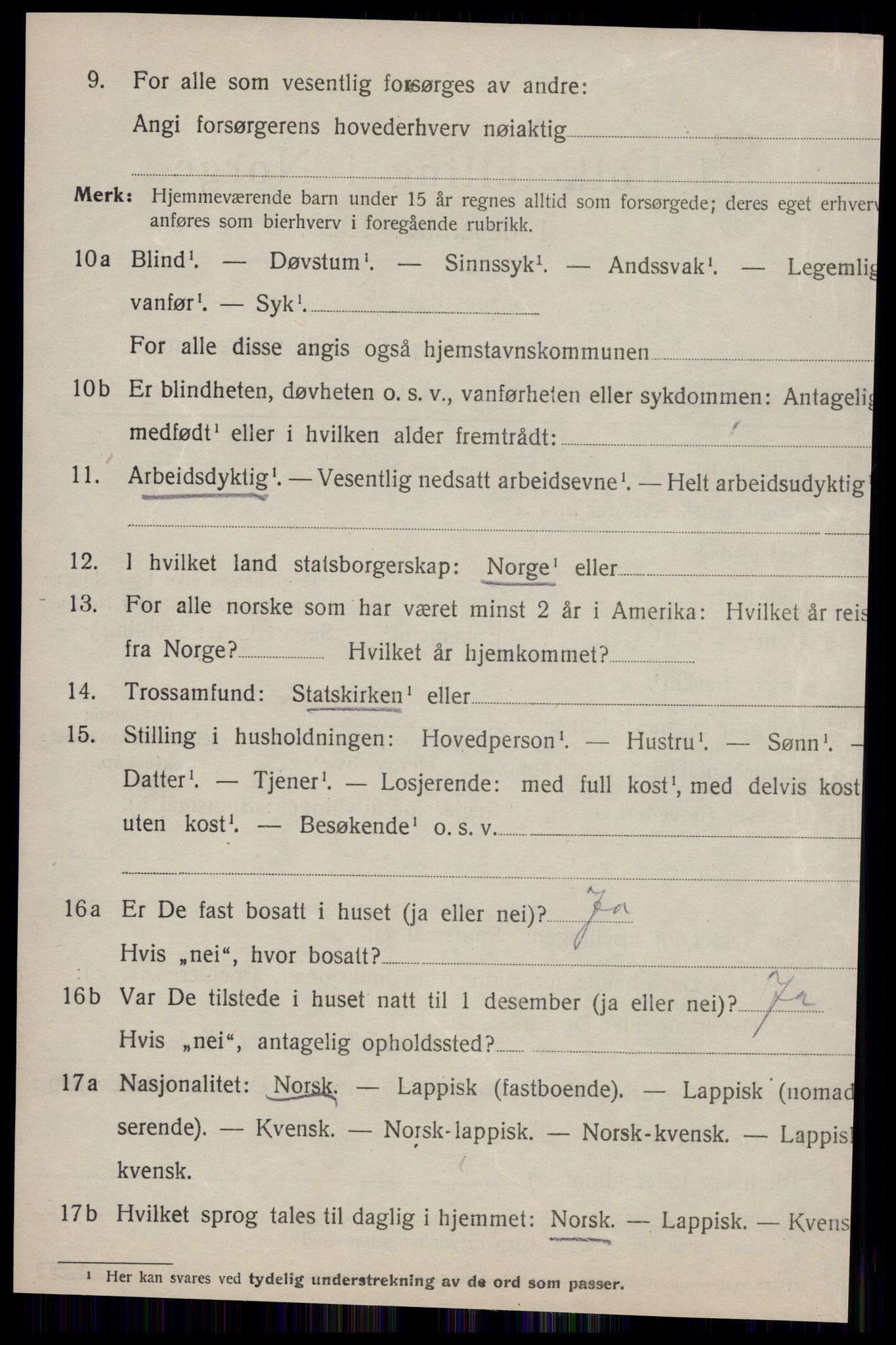 SAT, 1920 census for Strinda, 1920, p. 6021