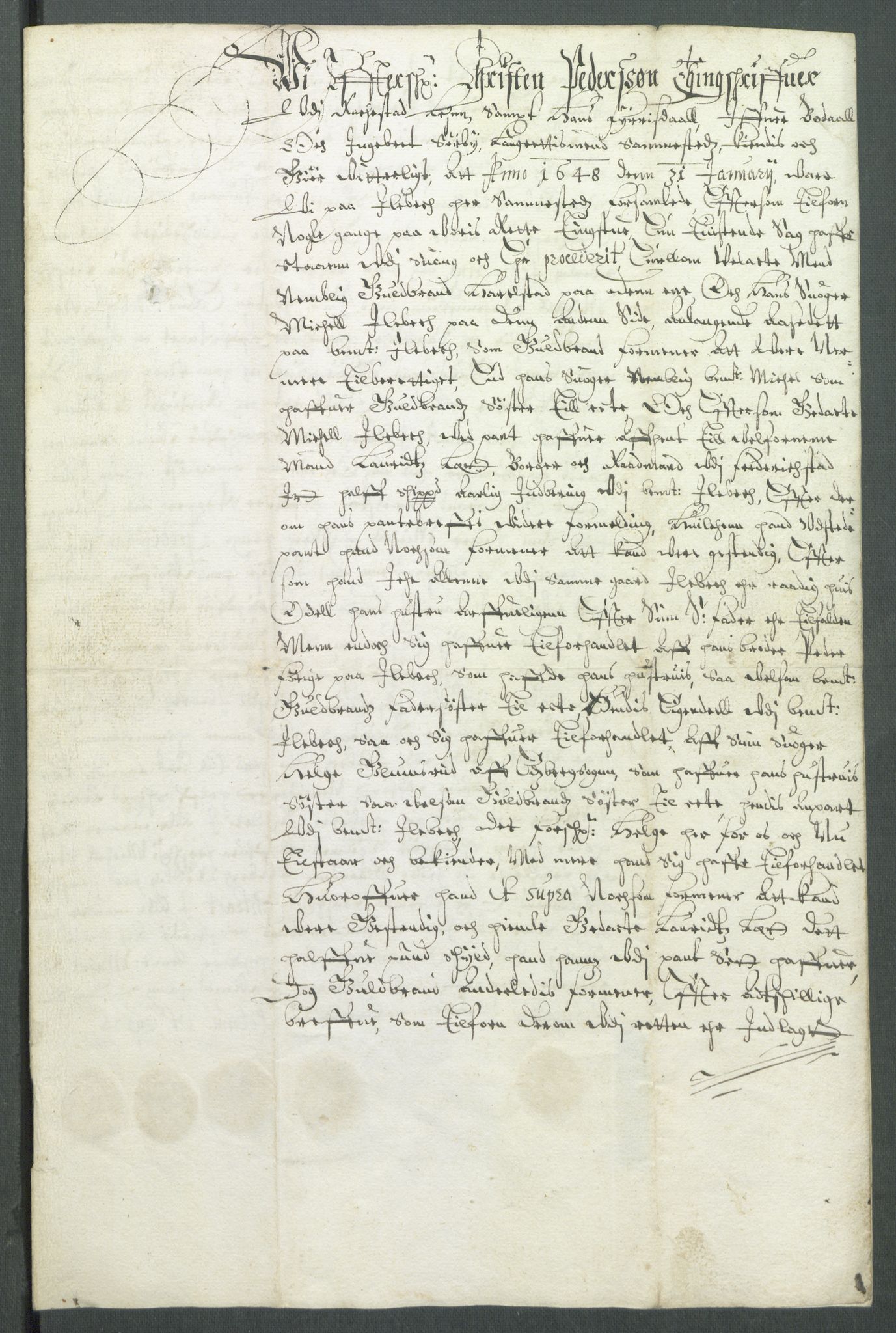 Riksarkivets diplomsamling, AV/RA-EA-5965/F02/L0161: Dokumenter, 1648, p. 20
