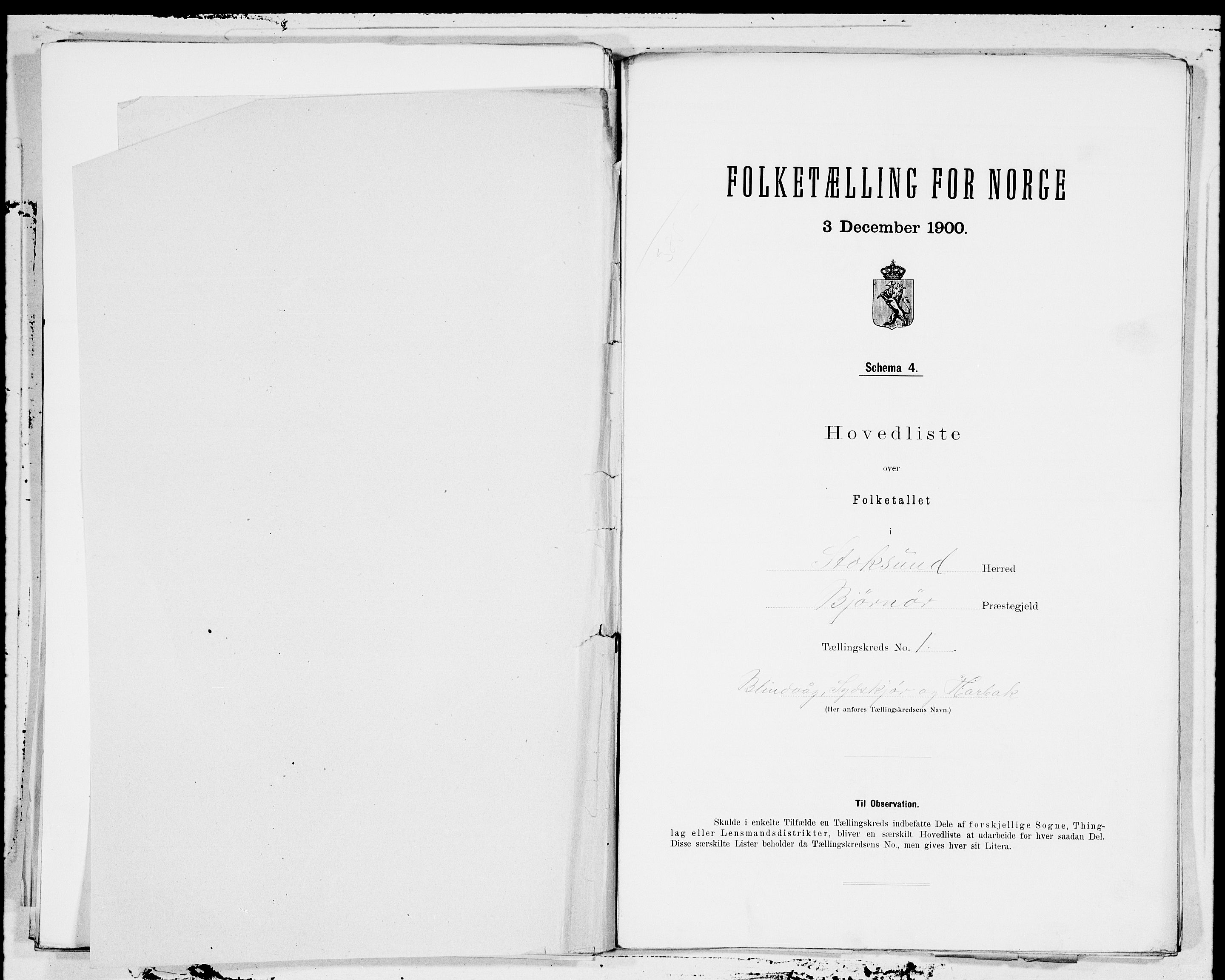 SAT, 1900 census for Stoksund, 1900, p. 2