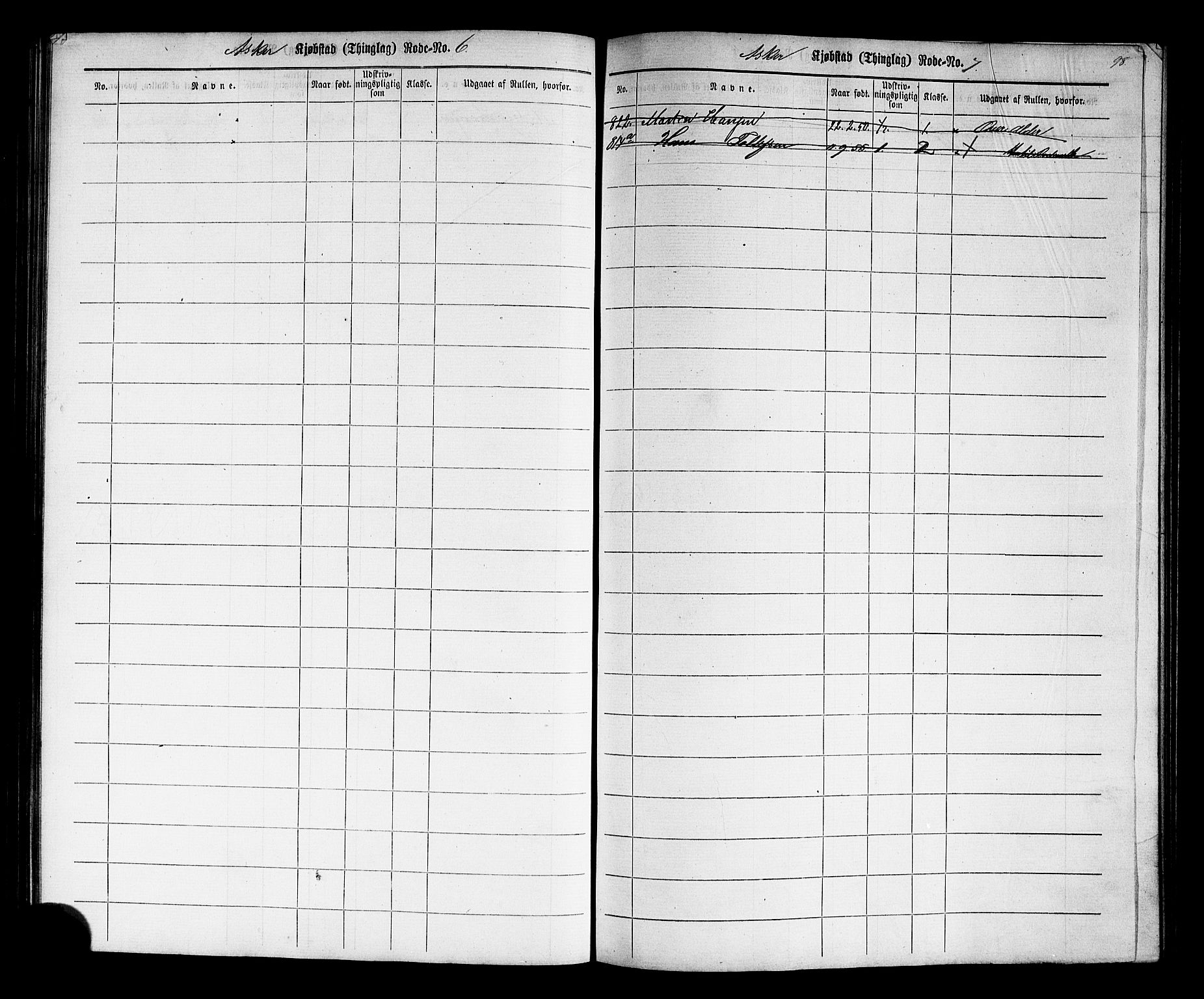 Oslo mønstringskontor, AV/SAO-A-10569g/F/Fc/Fcc/L0001: Utskrivningsregisterrulle, 1860-1890, p. 101