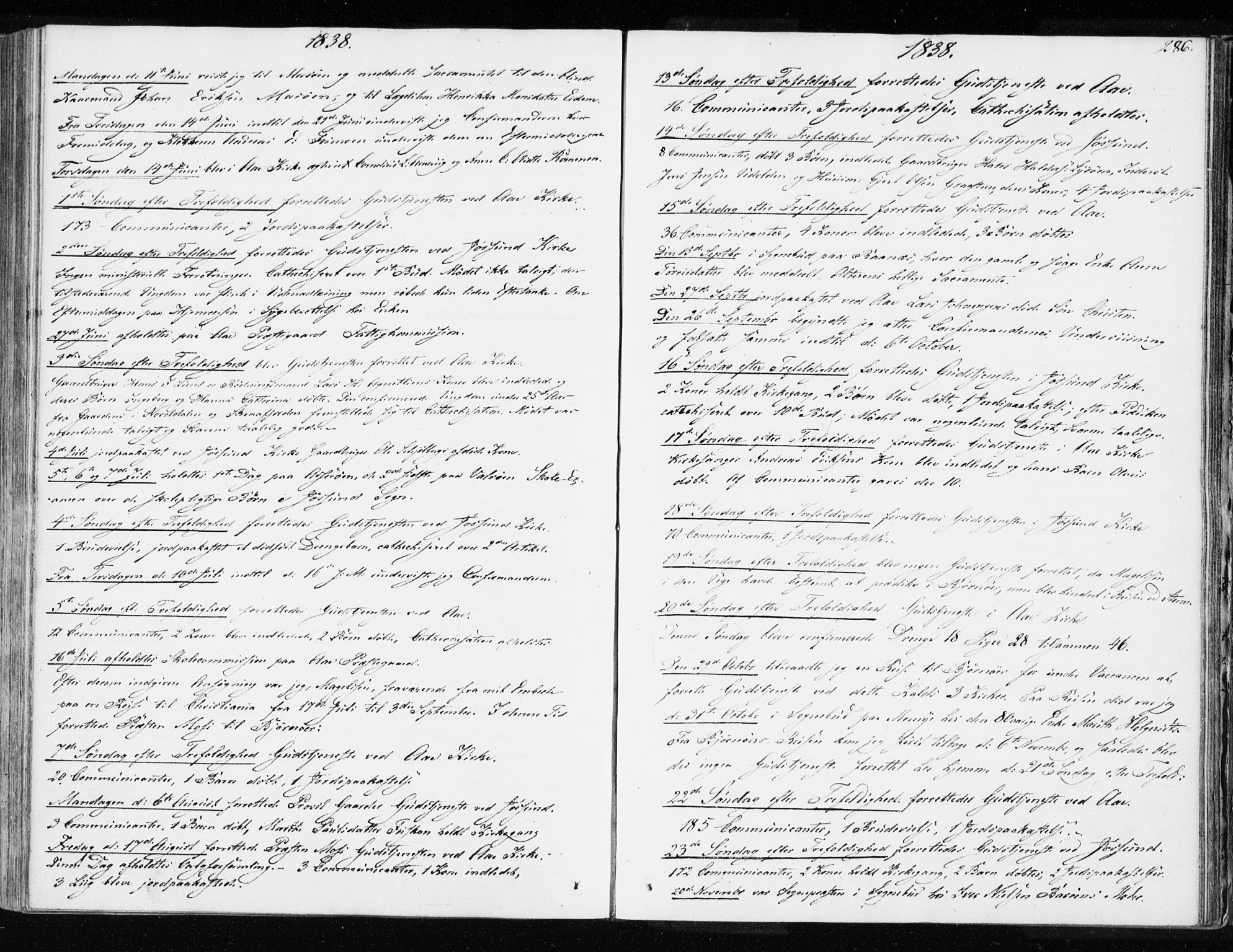 Ministerialprotokoller, klokkerbøker og fødselsregistre - Sør-Trøndelag, SAT/A-1456/655/L0676: Parish register (official) no. 655A05, 1830-1847, p. 286