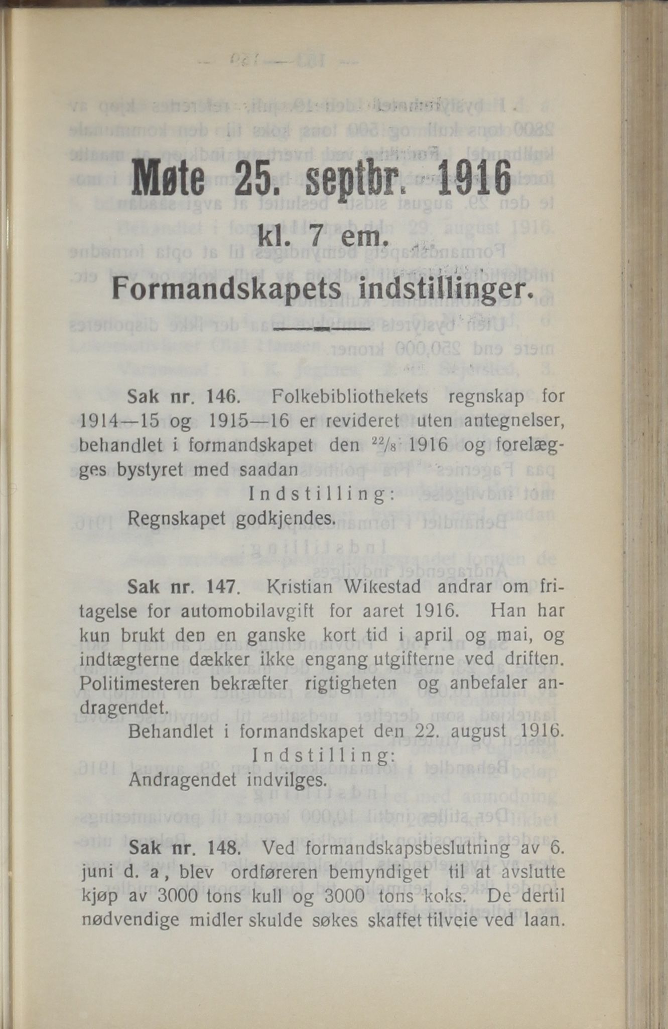 Narvik kommune. Formannskap , AIN/K-18050.150/A/Ab/L0006: Møtebok, 1916