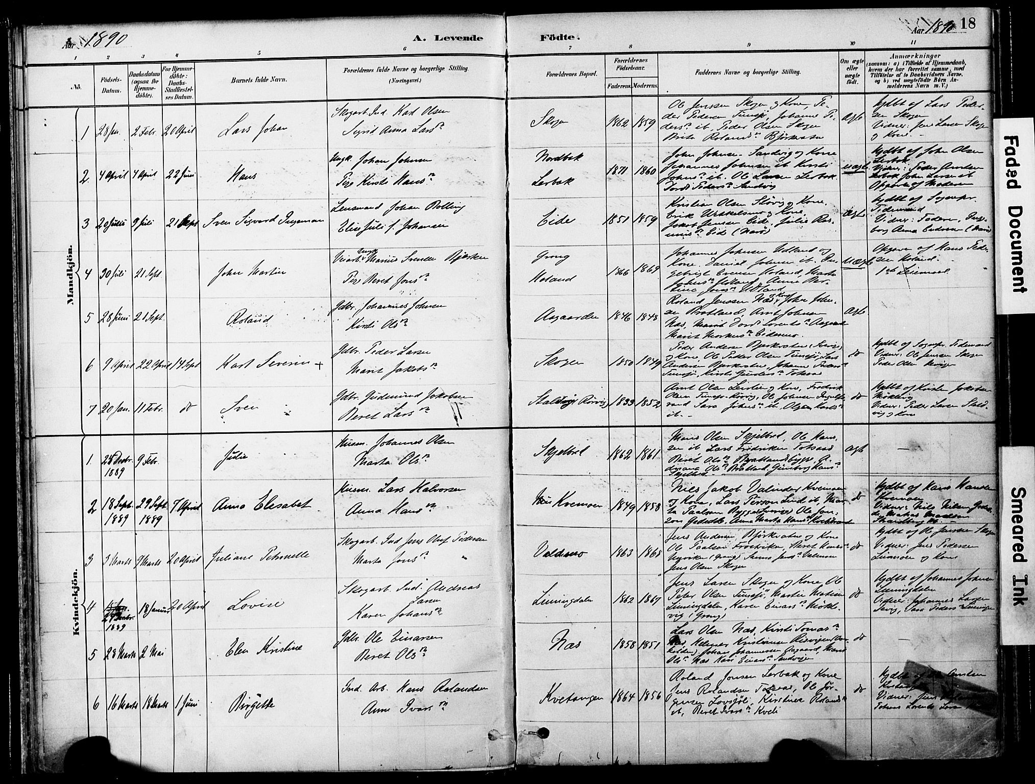 Ministerialprotokoller, klokkerbøker og fødselsregistre - Nord-Trøndelag, SAT/A-1458/755/L0494: Parish register (official) no. 755A03, 1882-1902, p. 18