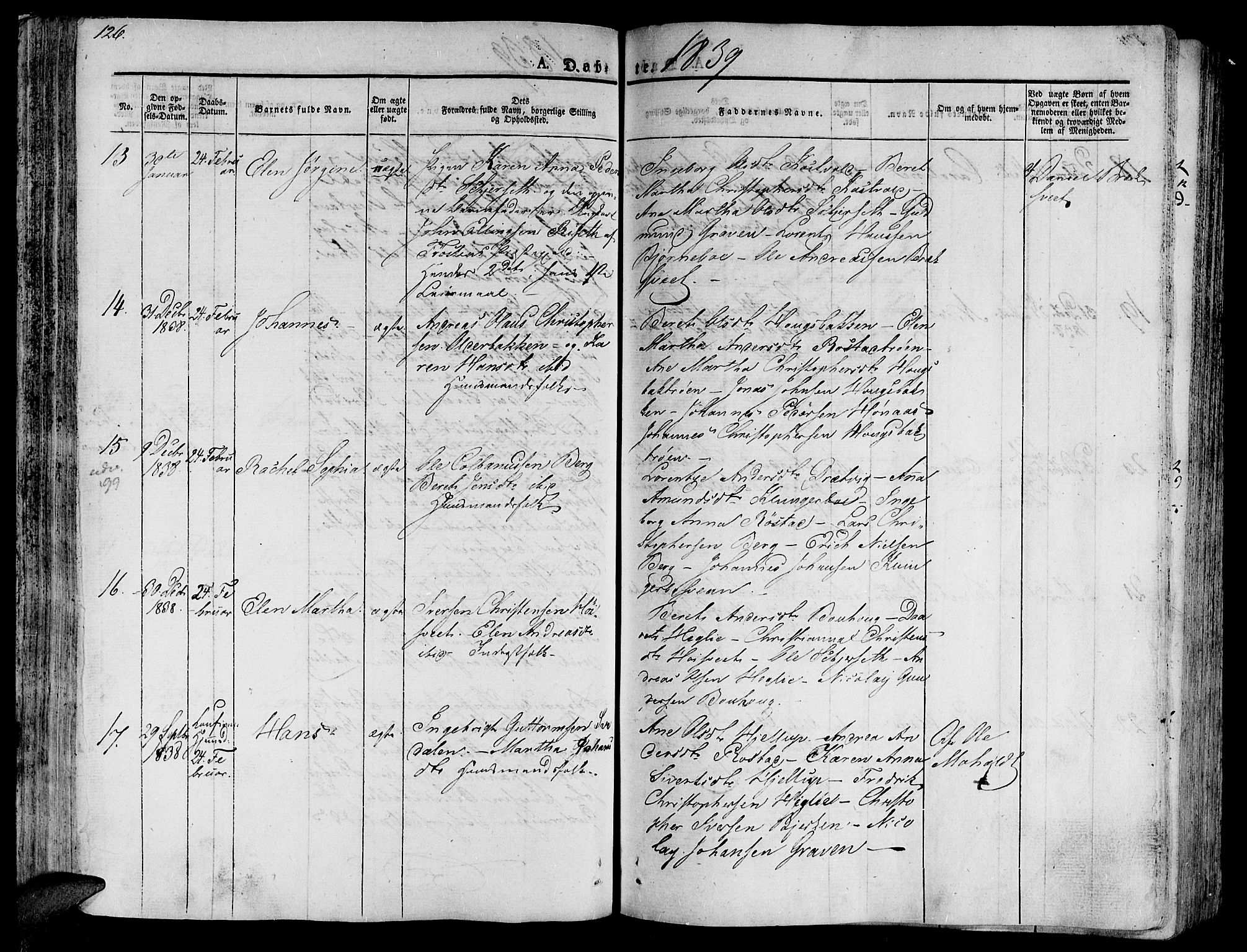 Ministerialprotokoller, klokkerbøker og fødselsregistre - Nord-Trøndelag, SAT/A-1458/701/L0006: Parish register (official) no. 701A06, 1825-1841, p. 126