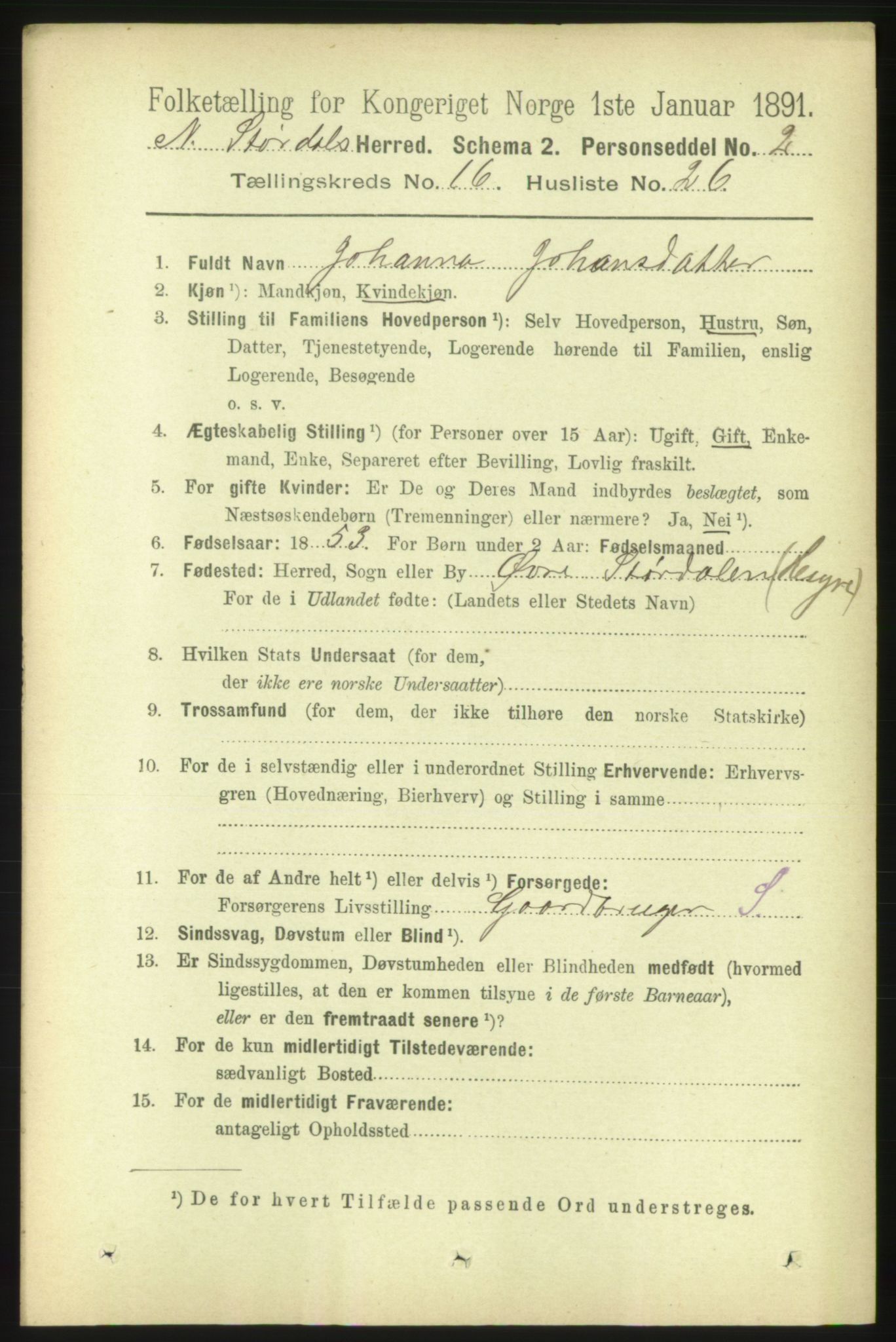 RA, 1891 census for 1714 Nedre Stjørdal, 1891, p. 7684