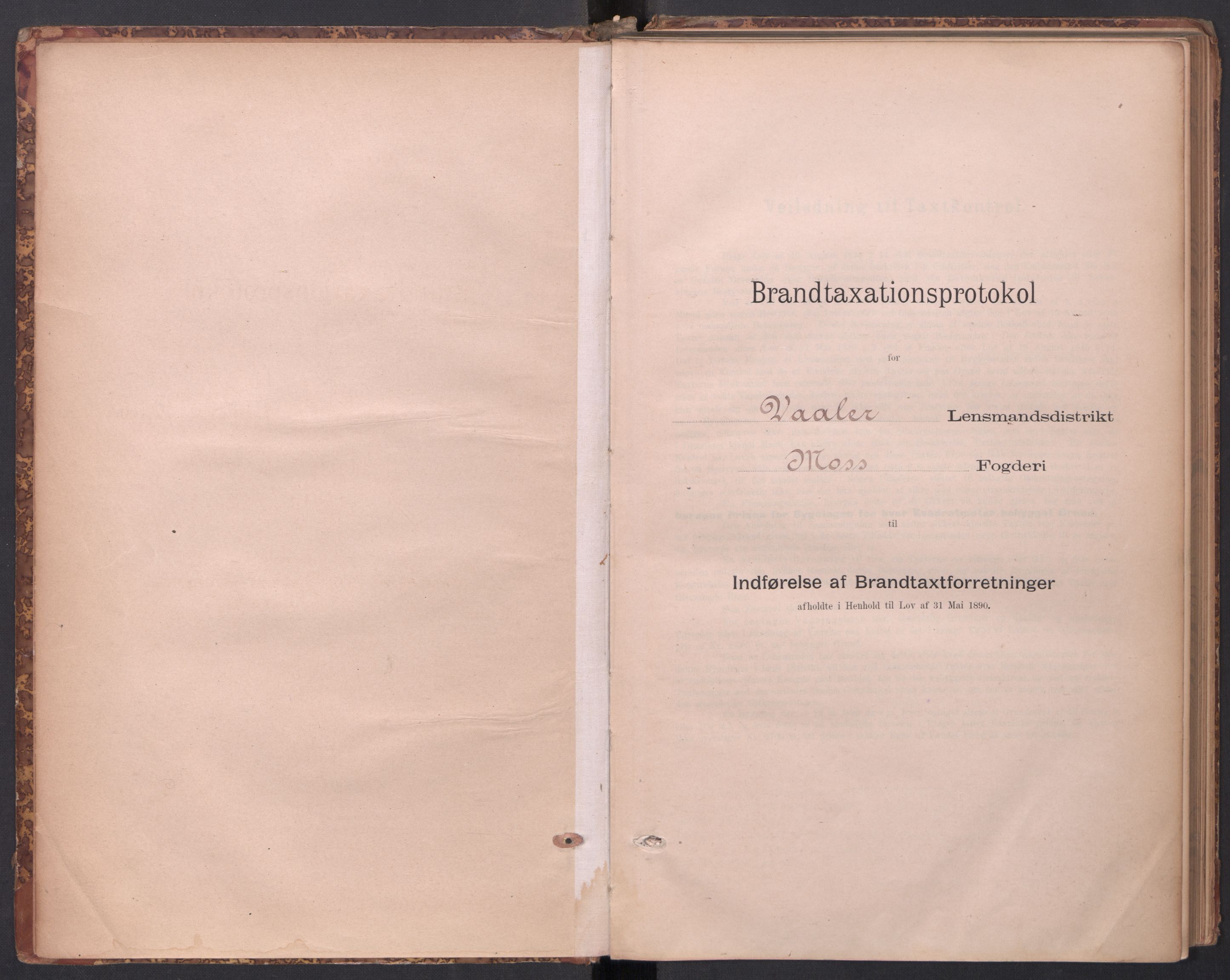 Norges brannkasse, branntakster Våler, AV/SAO-A-11377/F/Fb/L0001: Branntakstprotokoll, 1895-1911