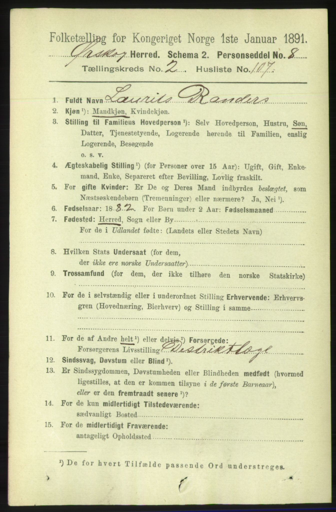 RA, 1891 census for 1527 Ørskog, 1891, p. 1228