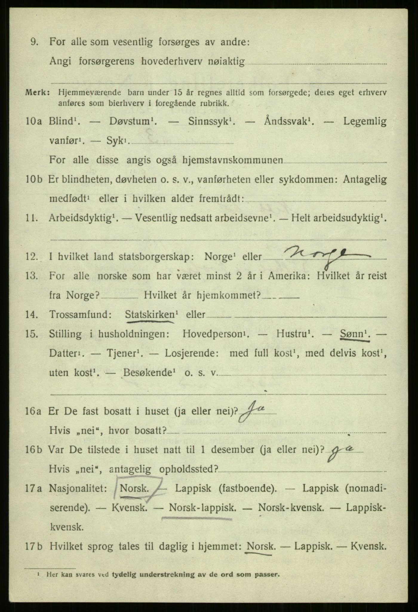 SATØ, 1920 census for Kvæfjord, 1920, p. 3120